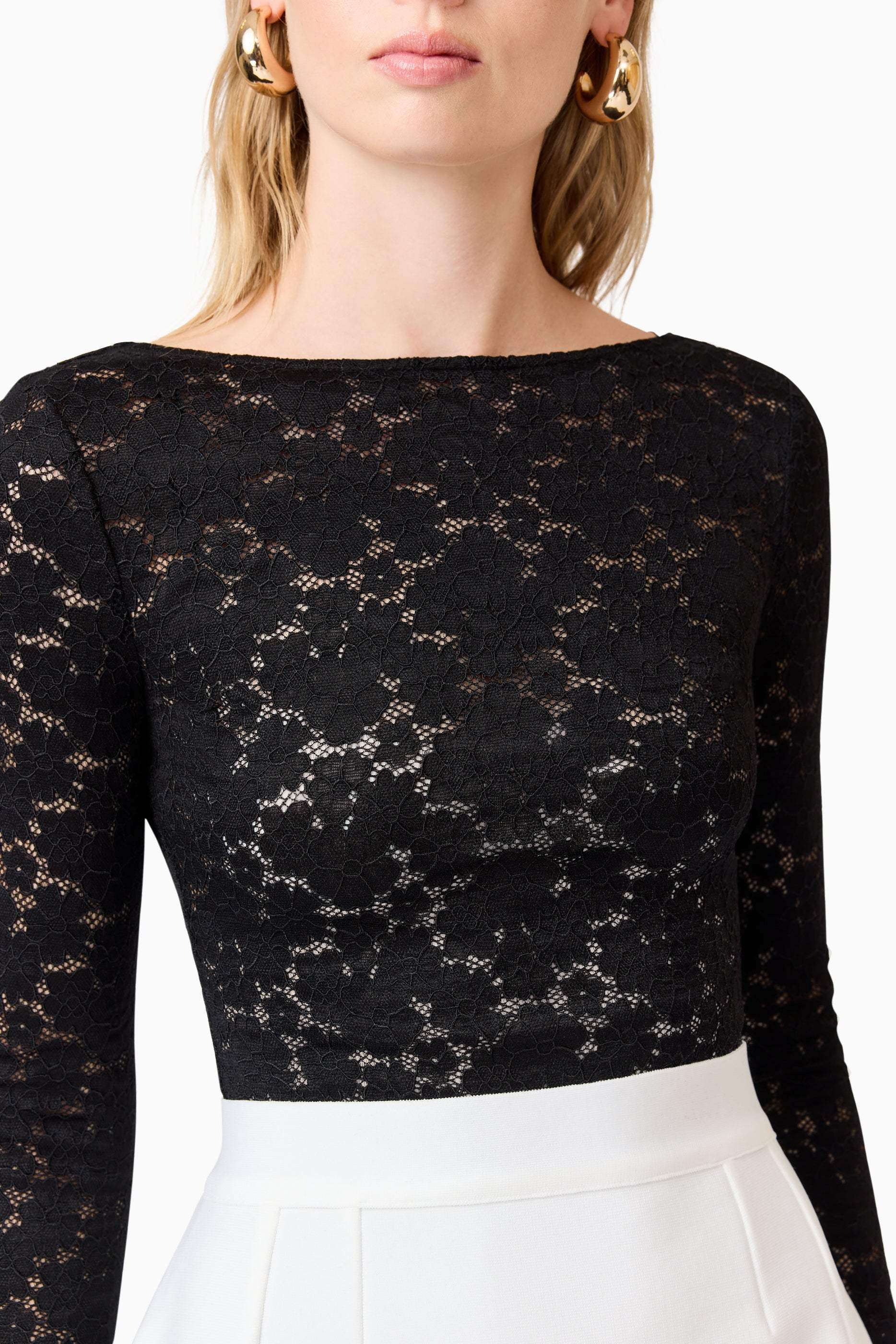 CURAAE Kira Stretch Lace Top In Black - Image 5