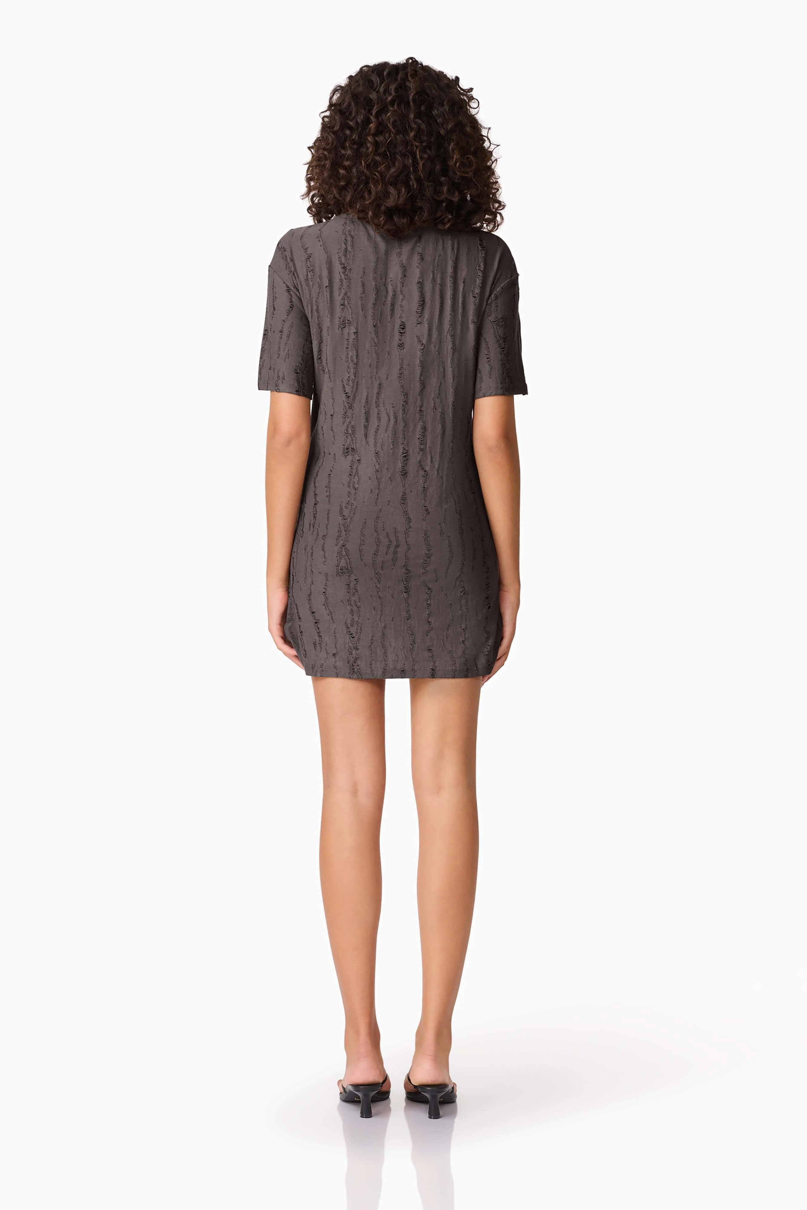 CURAAE Lavania Short Sleeve Mini Dress in Grey - Image 5