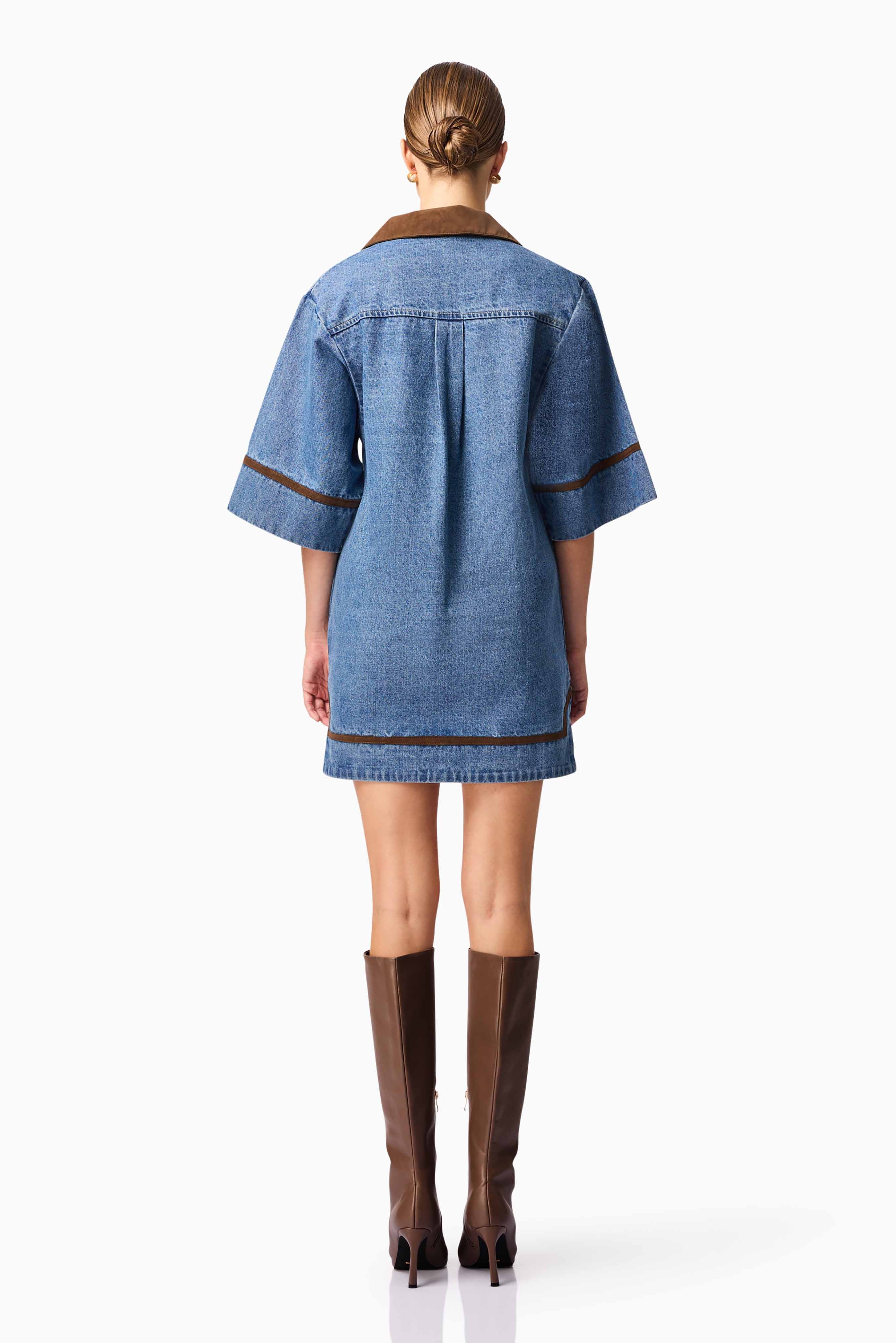 CURAAE Rhea Denim Shirt Dress - Image 4