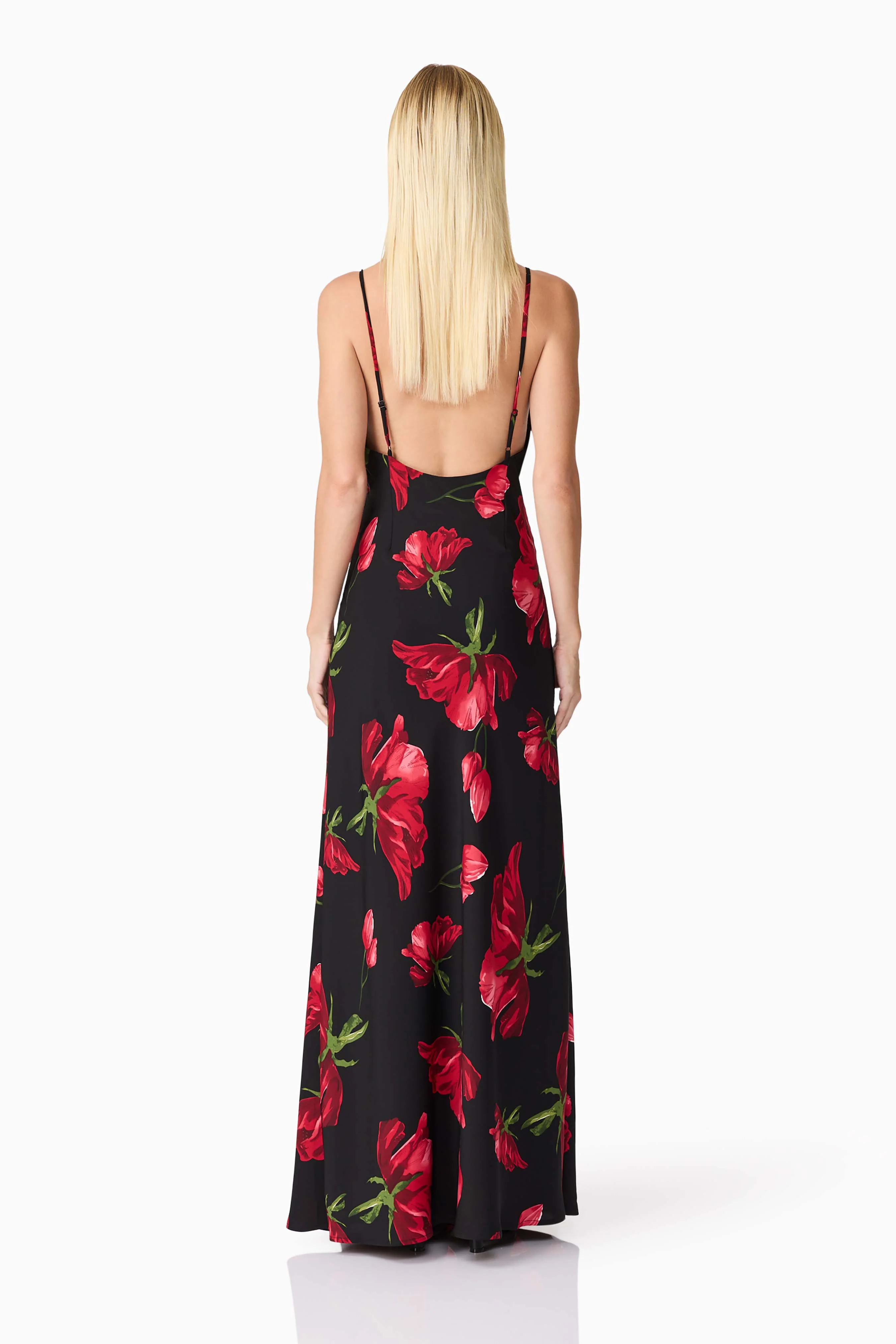 CURAAE Valetta Floral Maxi Dress in Black & Red - Image 4