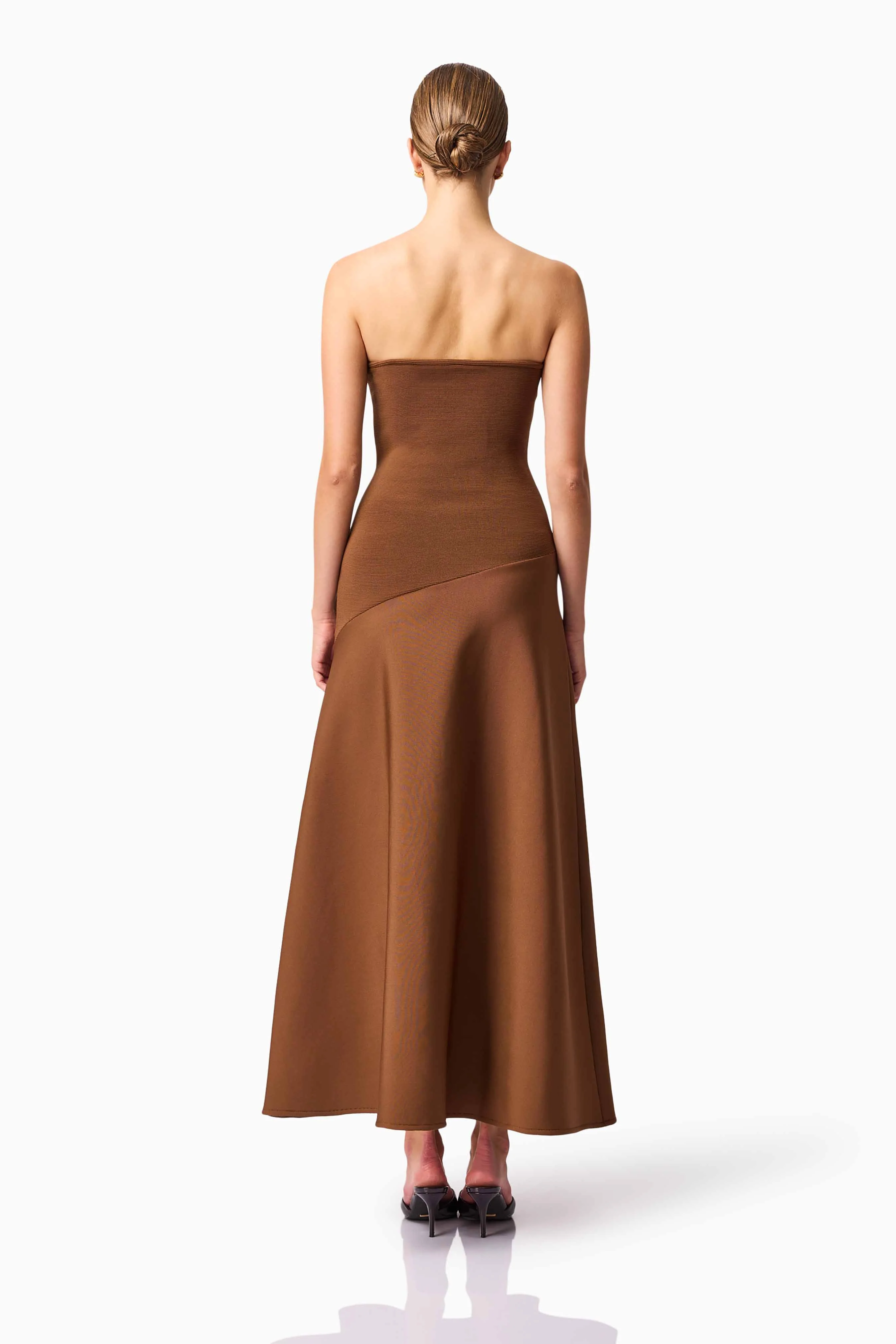 CURAAE Zahara Strapless Maxi Dress in Brown - Image 5