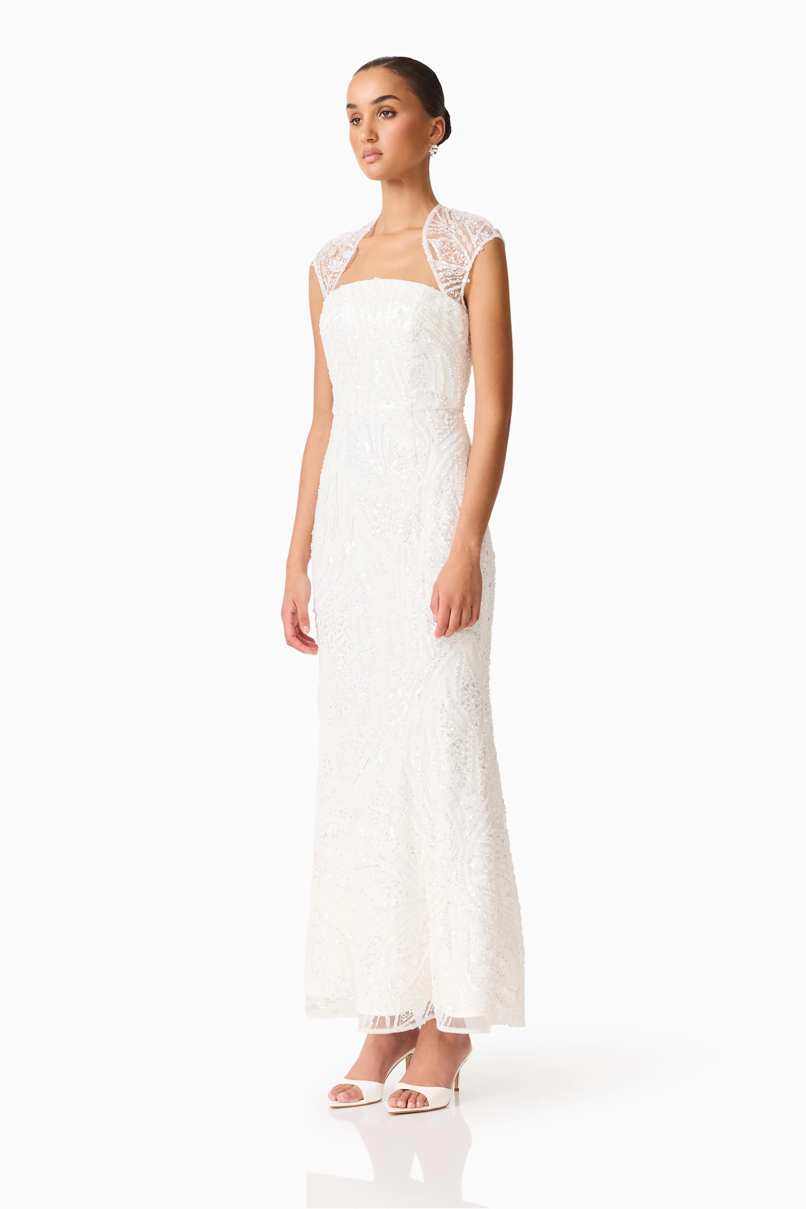Daelia Embellished Gown White - Image 2
