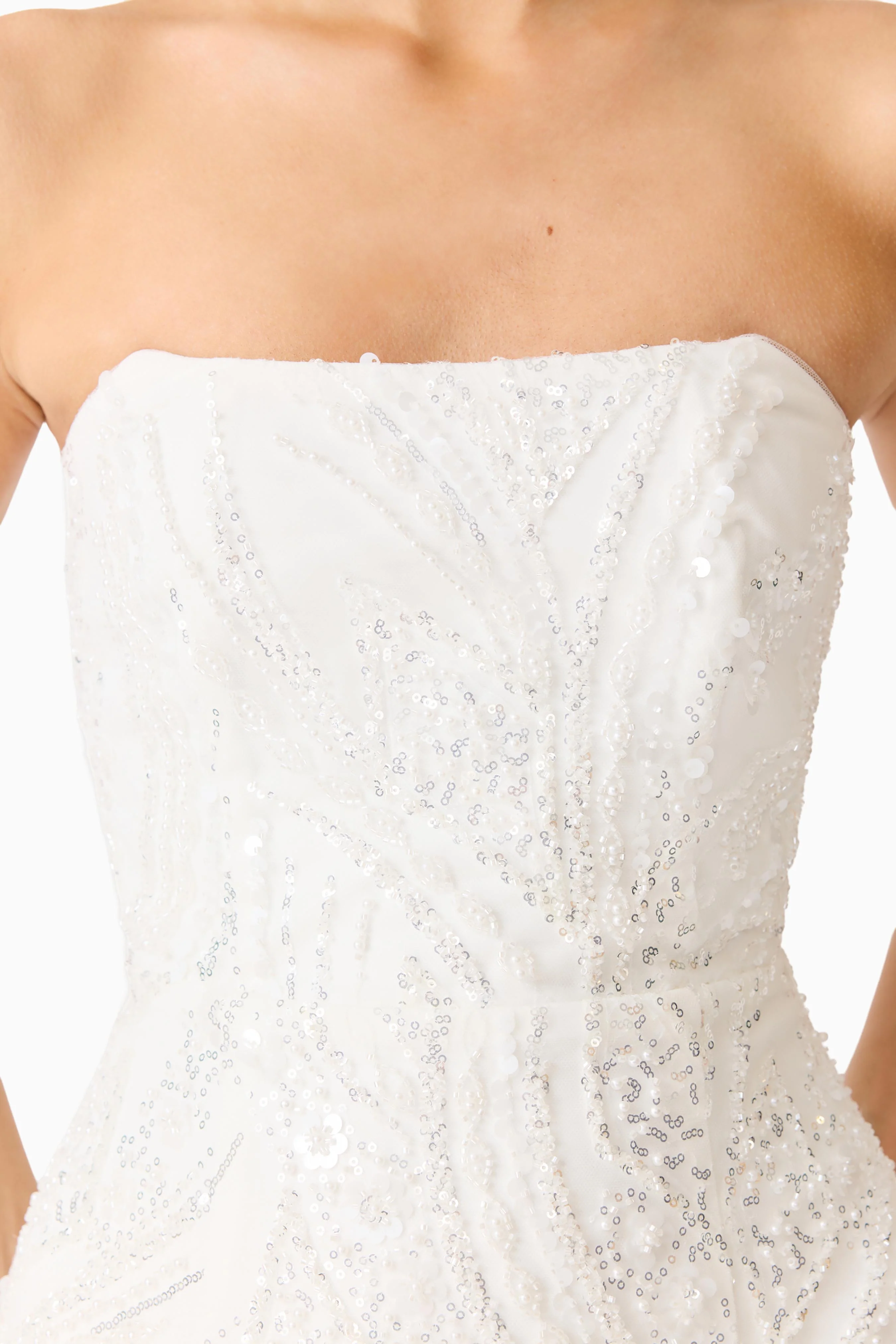 Daelia Strapless Mini Dress in White - Image 6