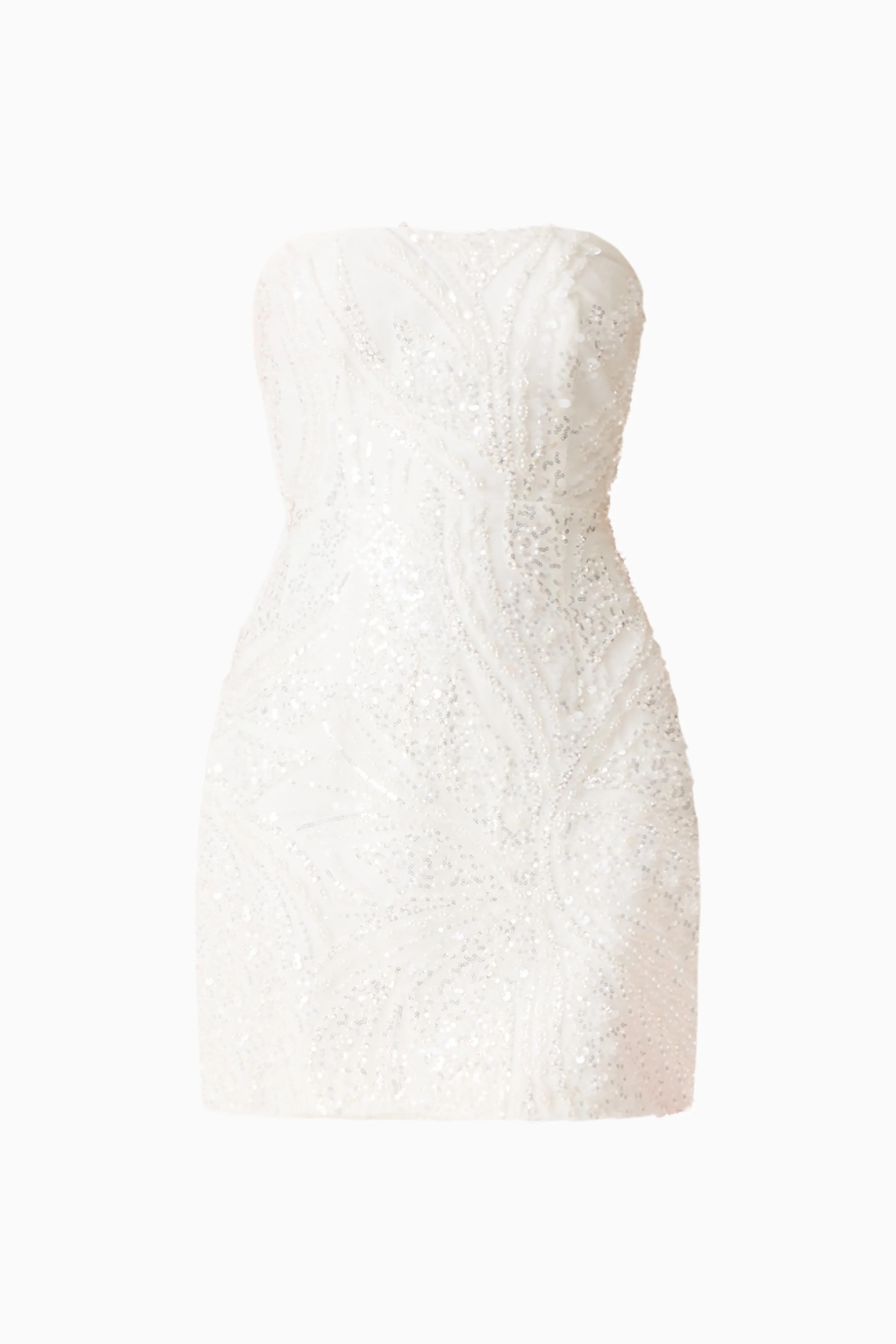 Daelia Strapless Mini Dress in White - Image 8