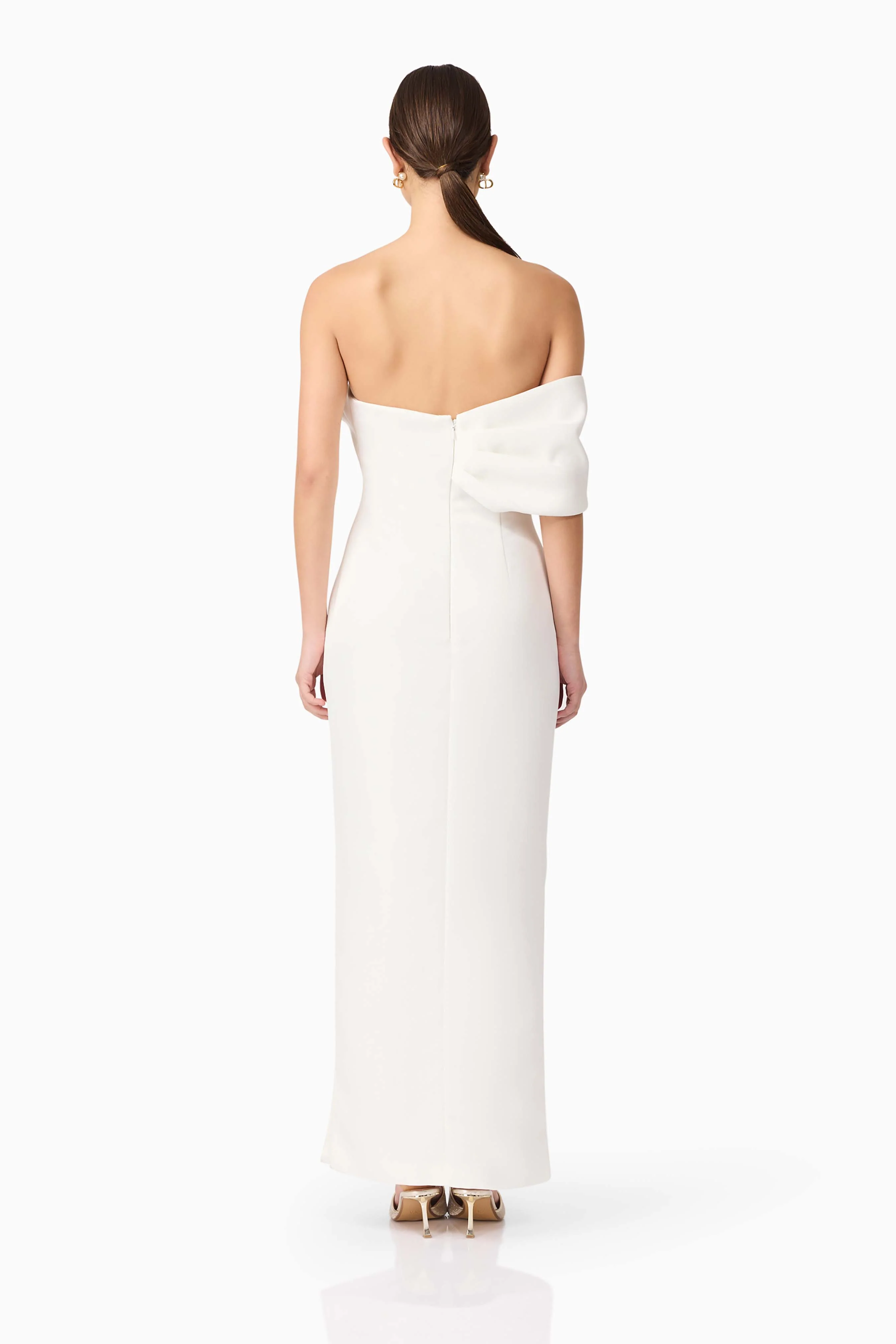 Dandelione Strapless Gown in White - Image 3