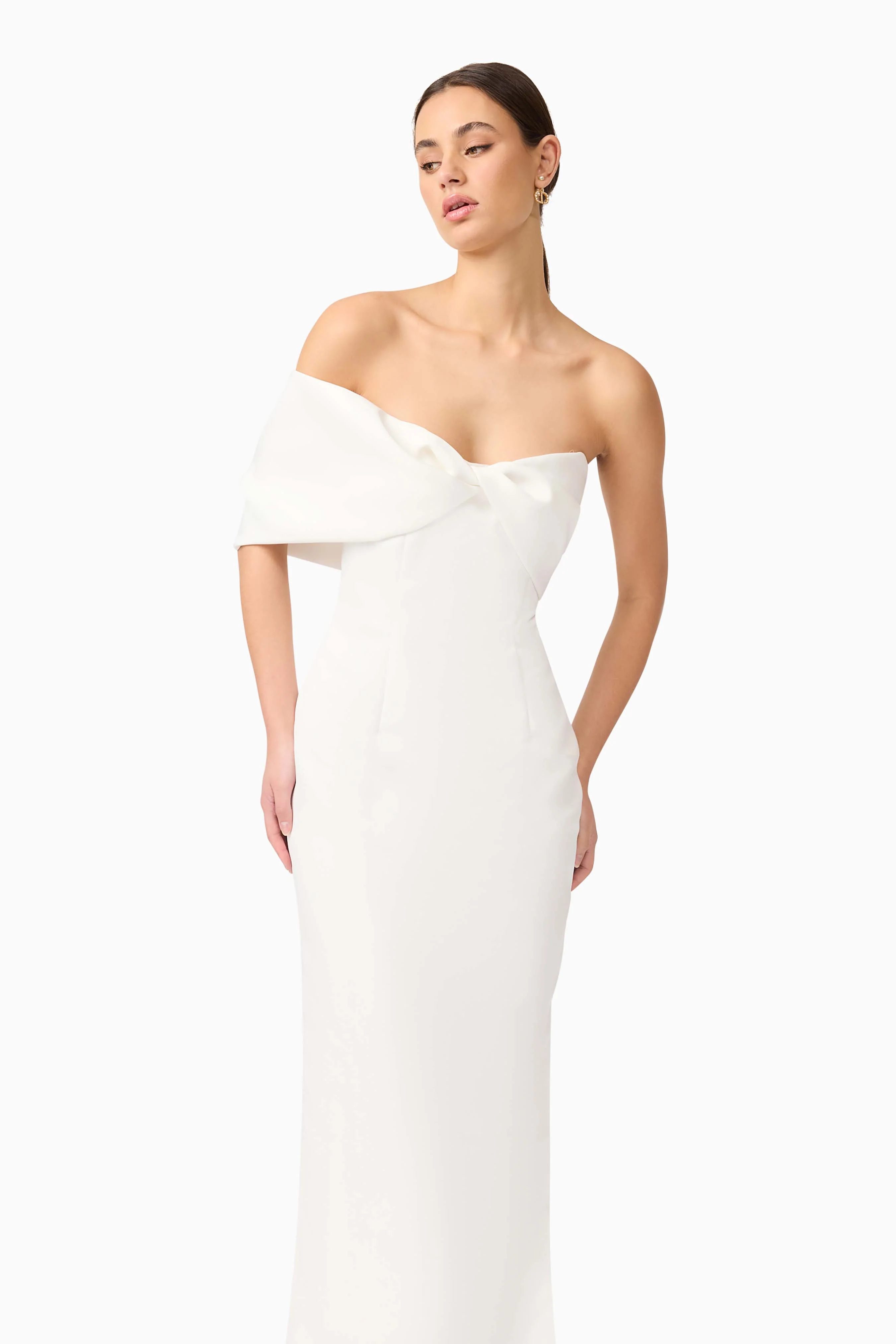 Dandelione Strapless Gown in White - Image 6