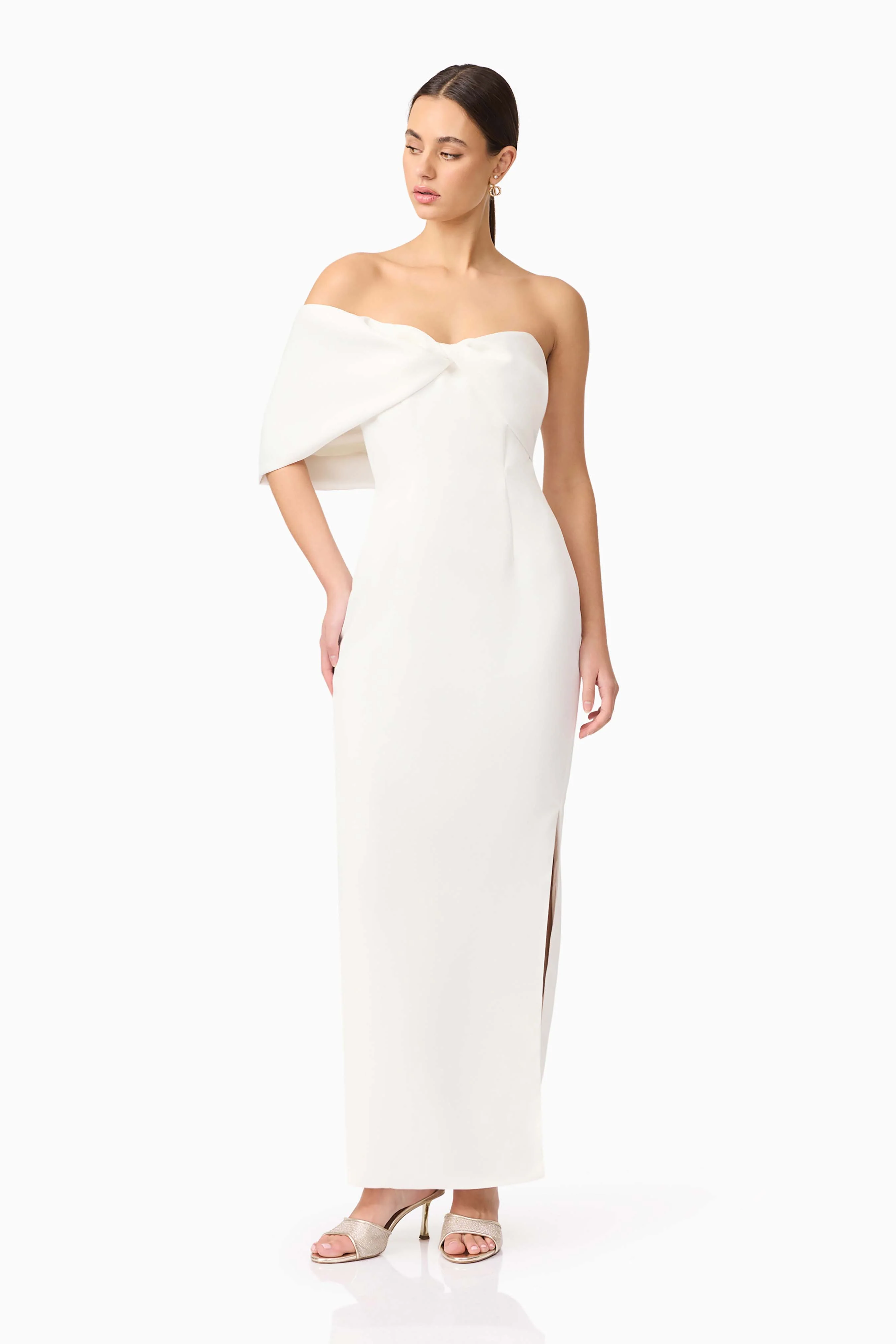 Dandelione Strapless Gown in White - Image 7