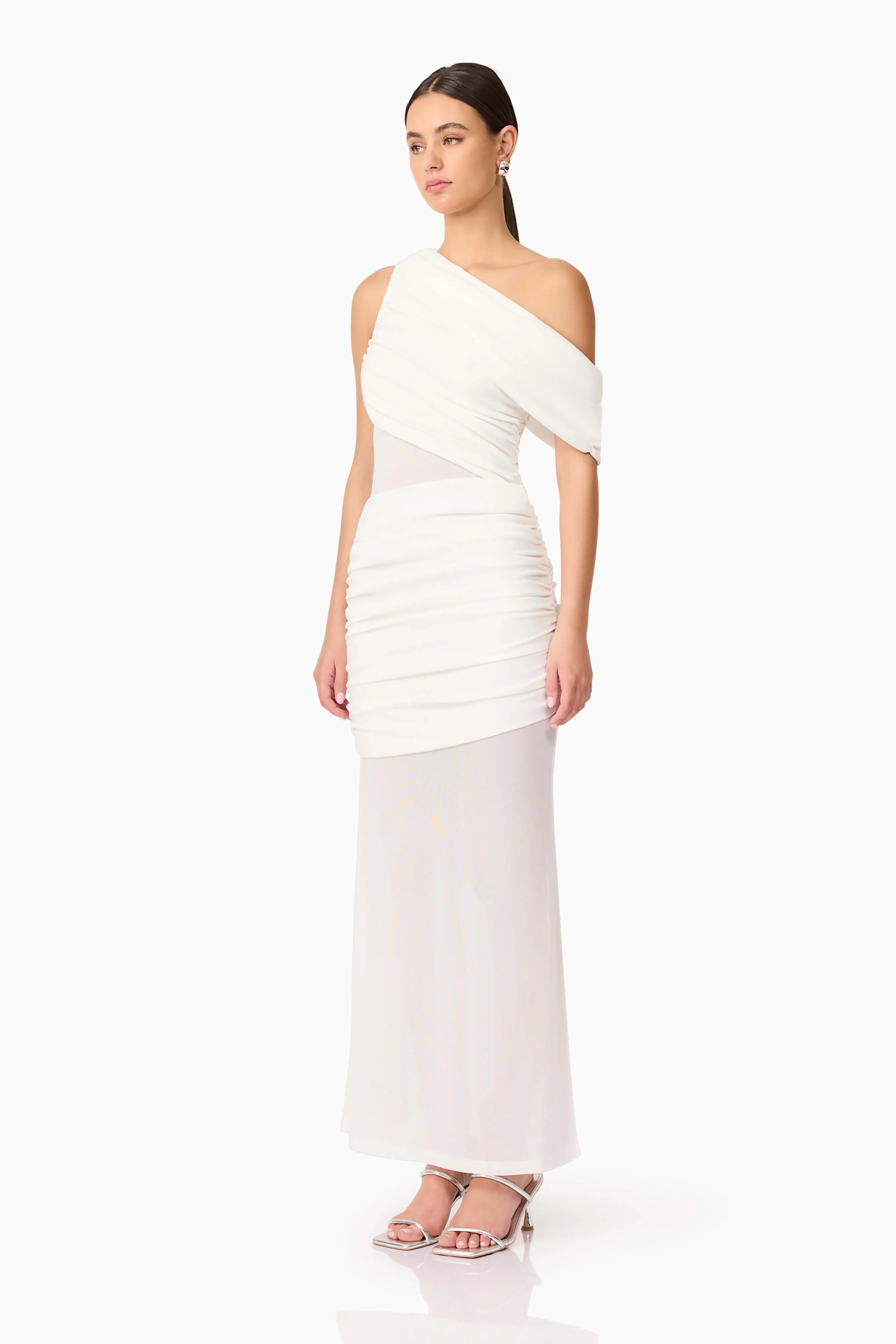 Darya Asymmetrical Gown in White - Image 2