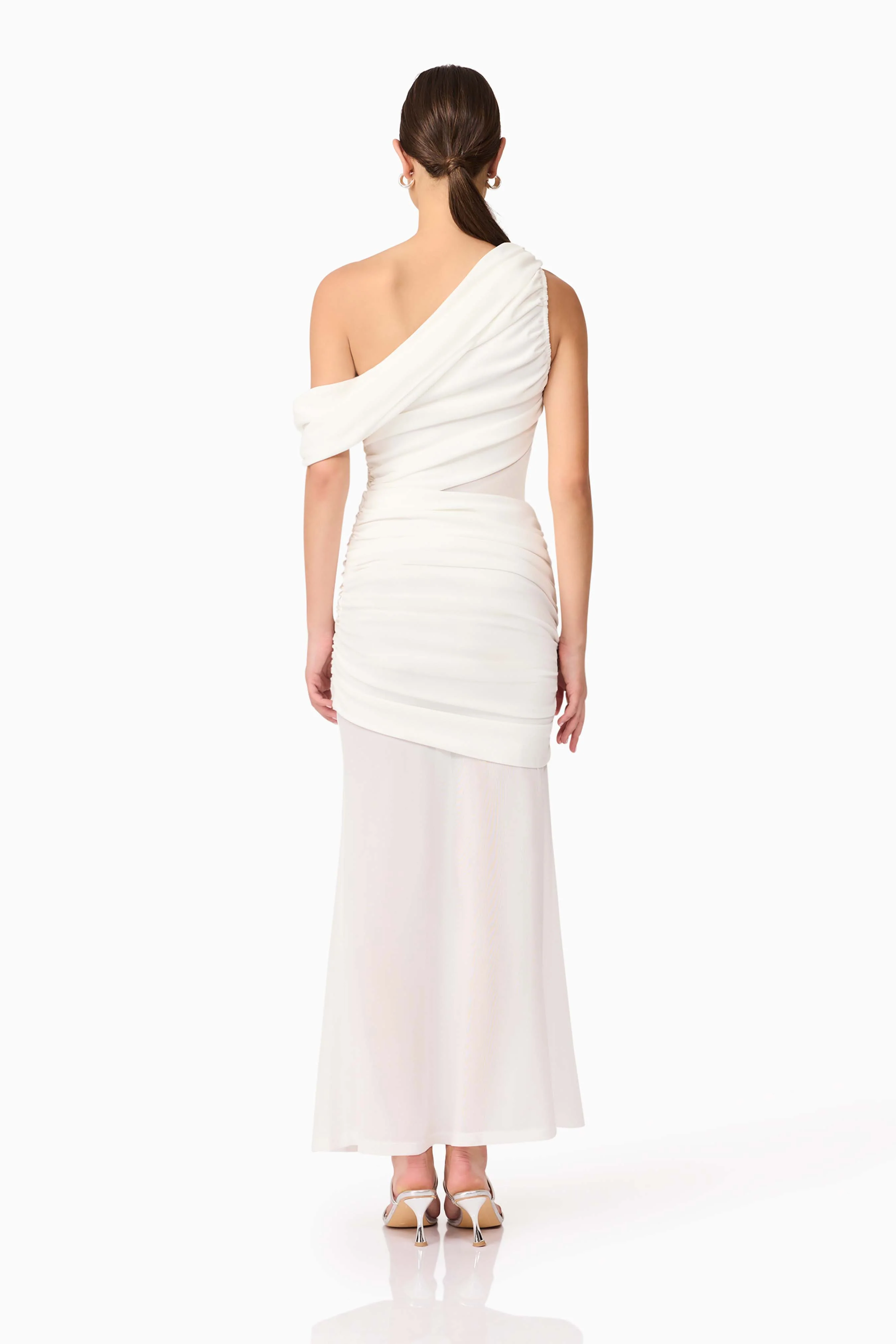 Darya Asymmetrical Gown in White - Image 4