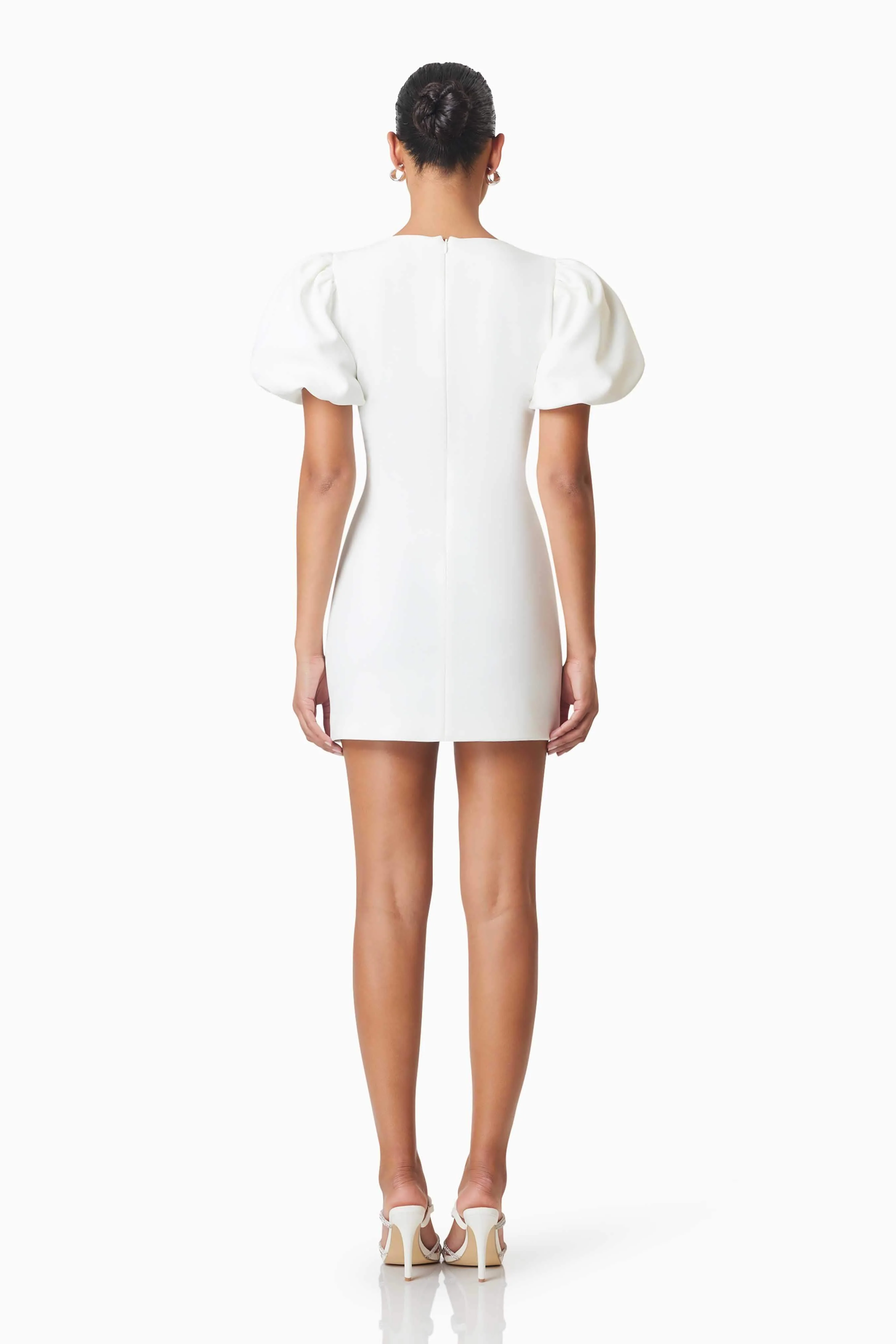 Delia Diamante Mini Dress In White - Image 4