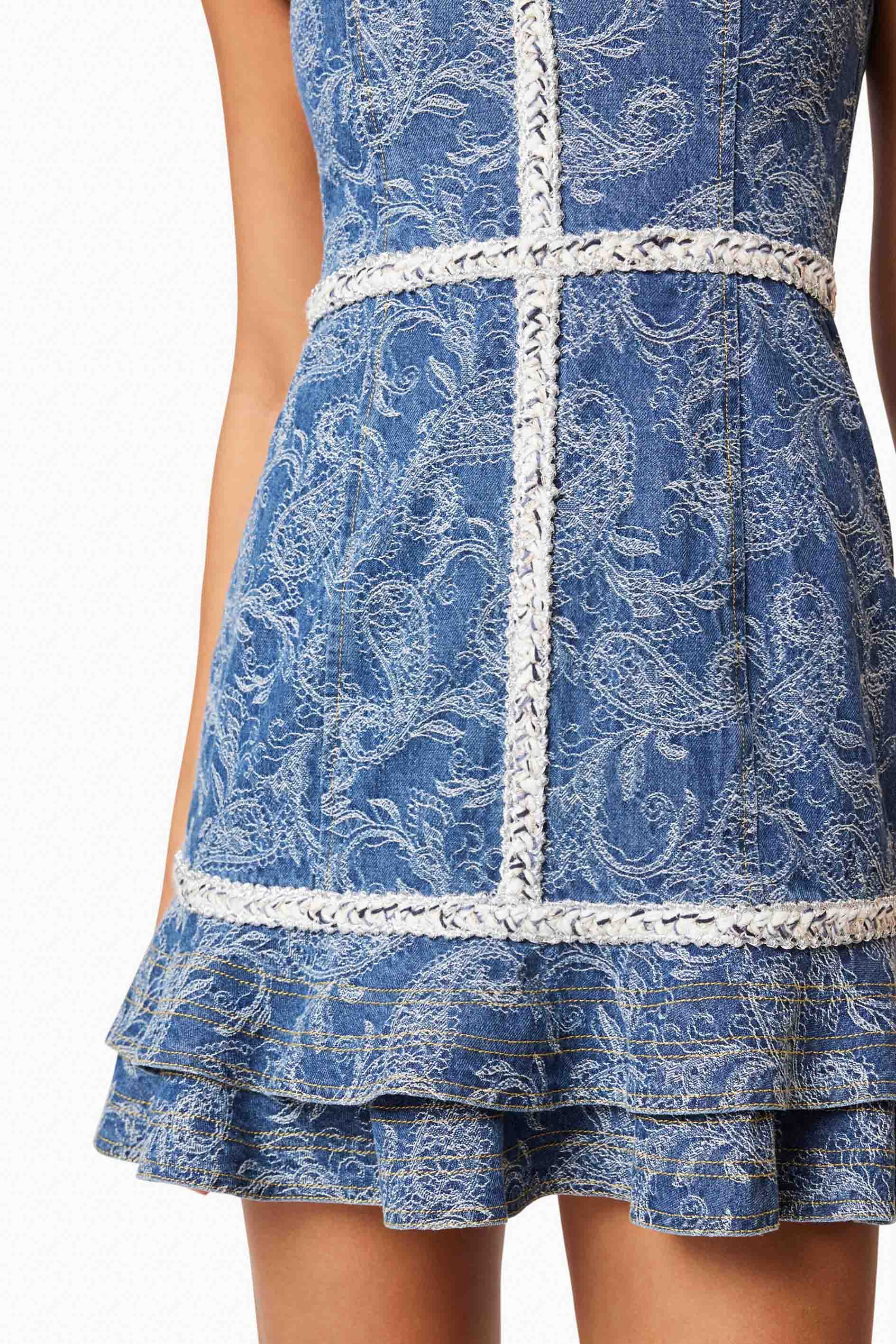 Denver Ruffled Mini Dress in Blue - Image 5