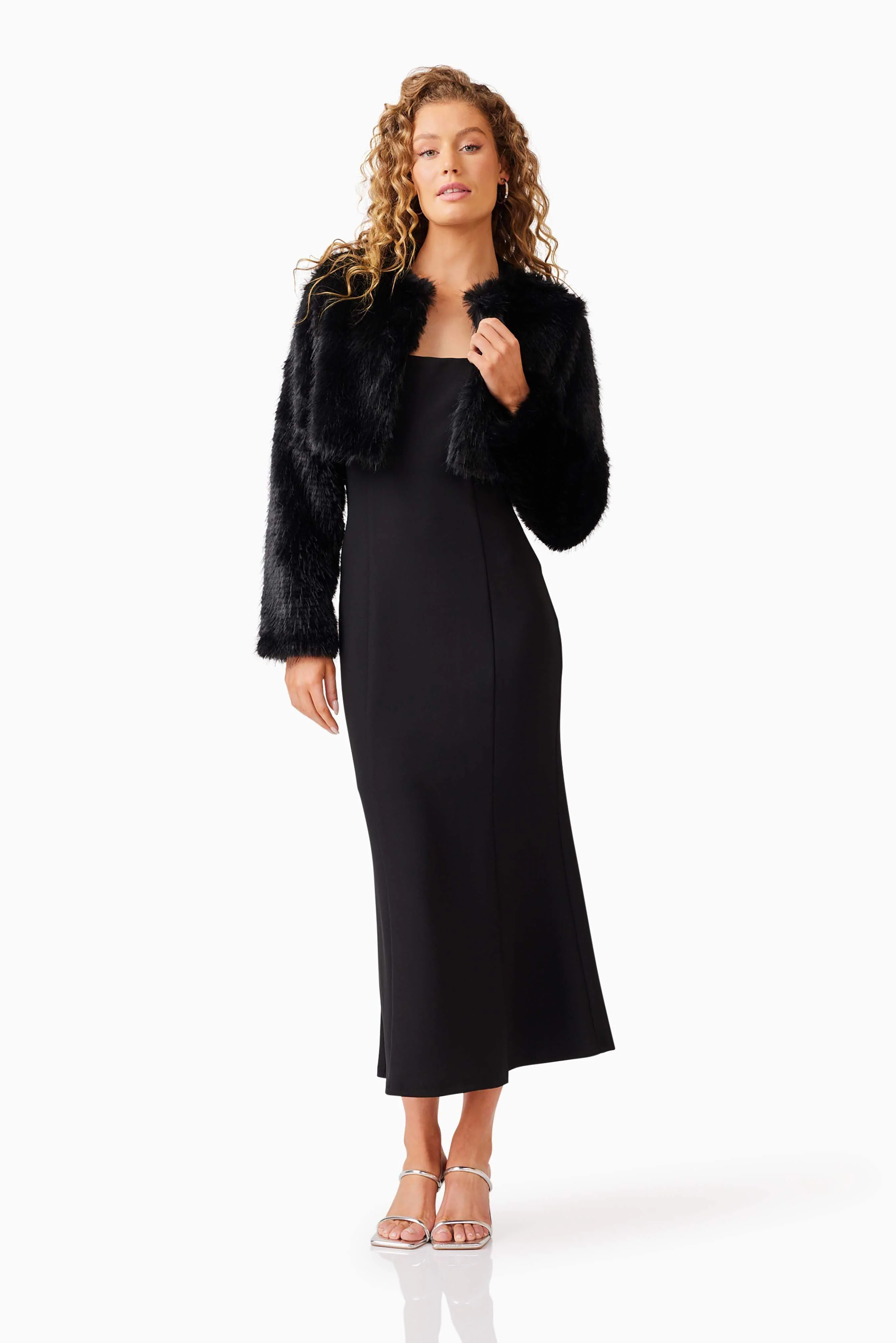 Desiree Cropped Jacket in Black - Image 4