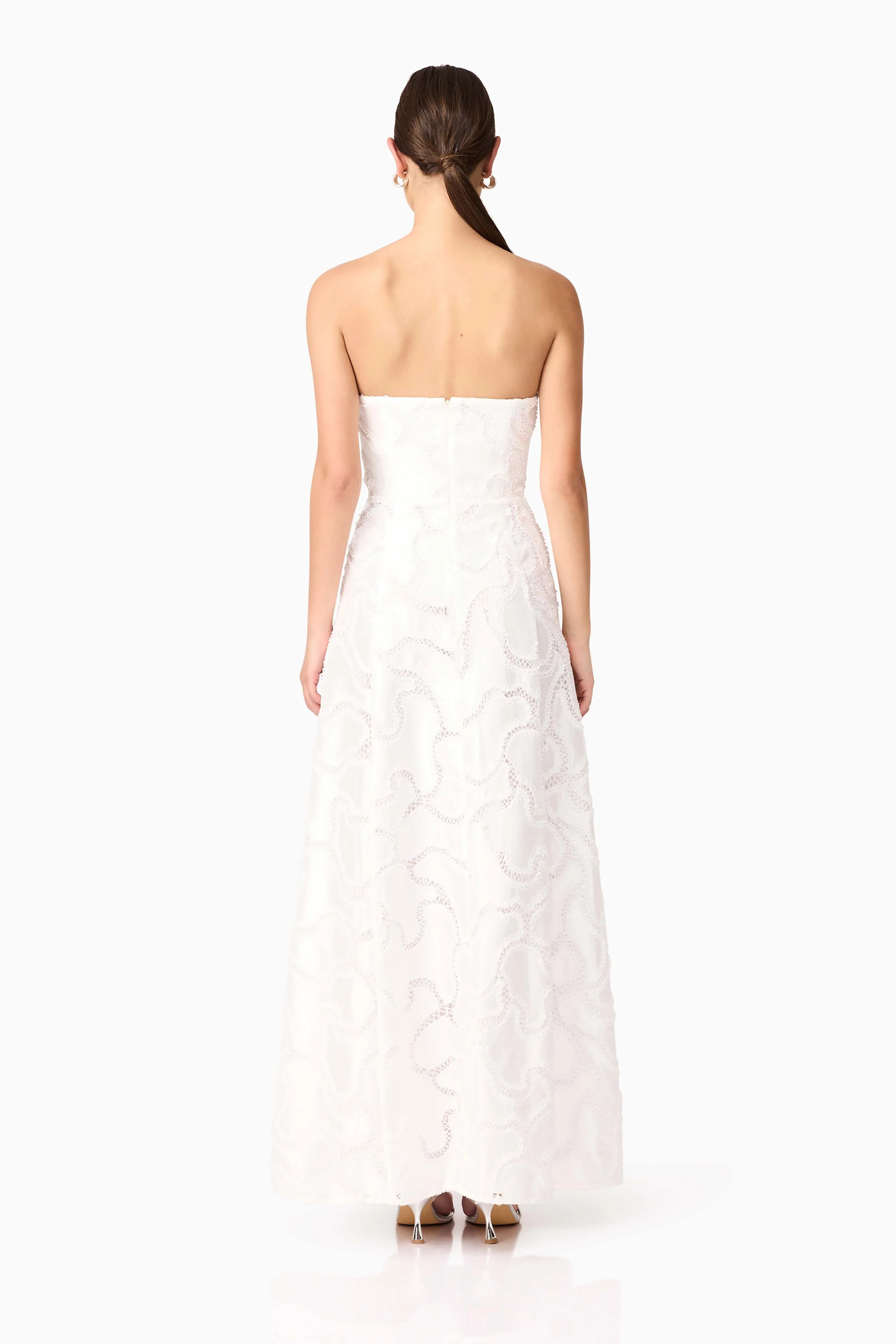 Elara Beaded Gown in White - Image 5