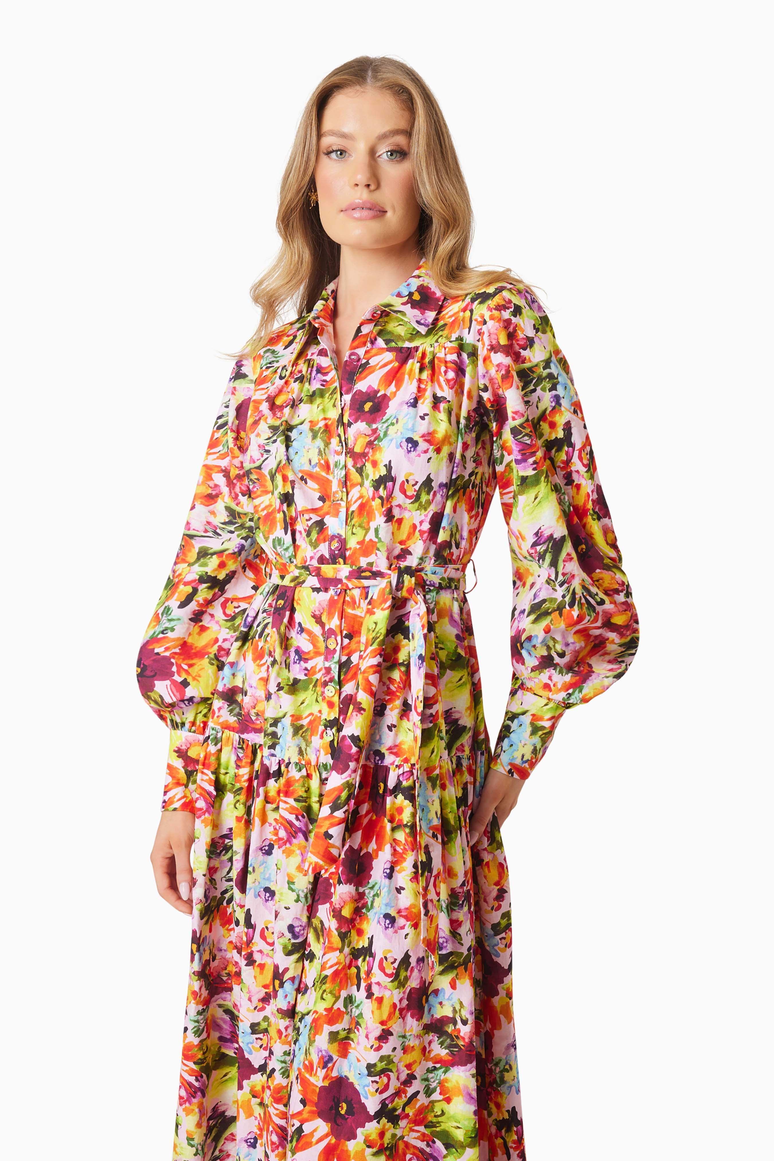 Elira Maxi Shirt Dress In Florals - Image 2