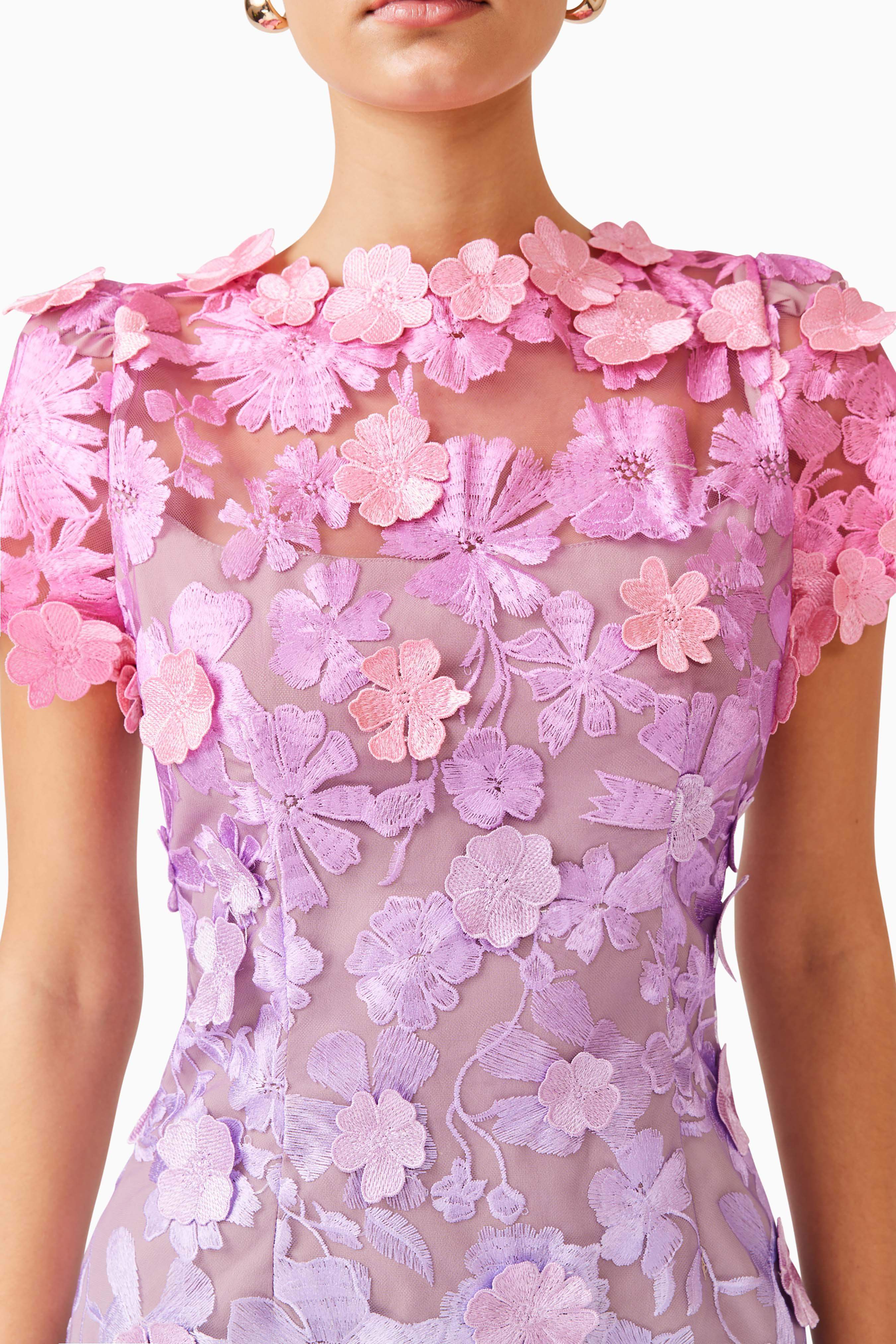 Elle Mini Dress in Pink & Blue Ombre - Image 7