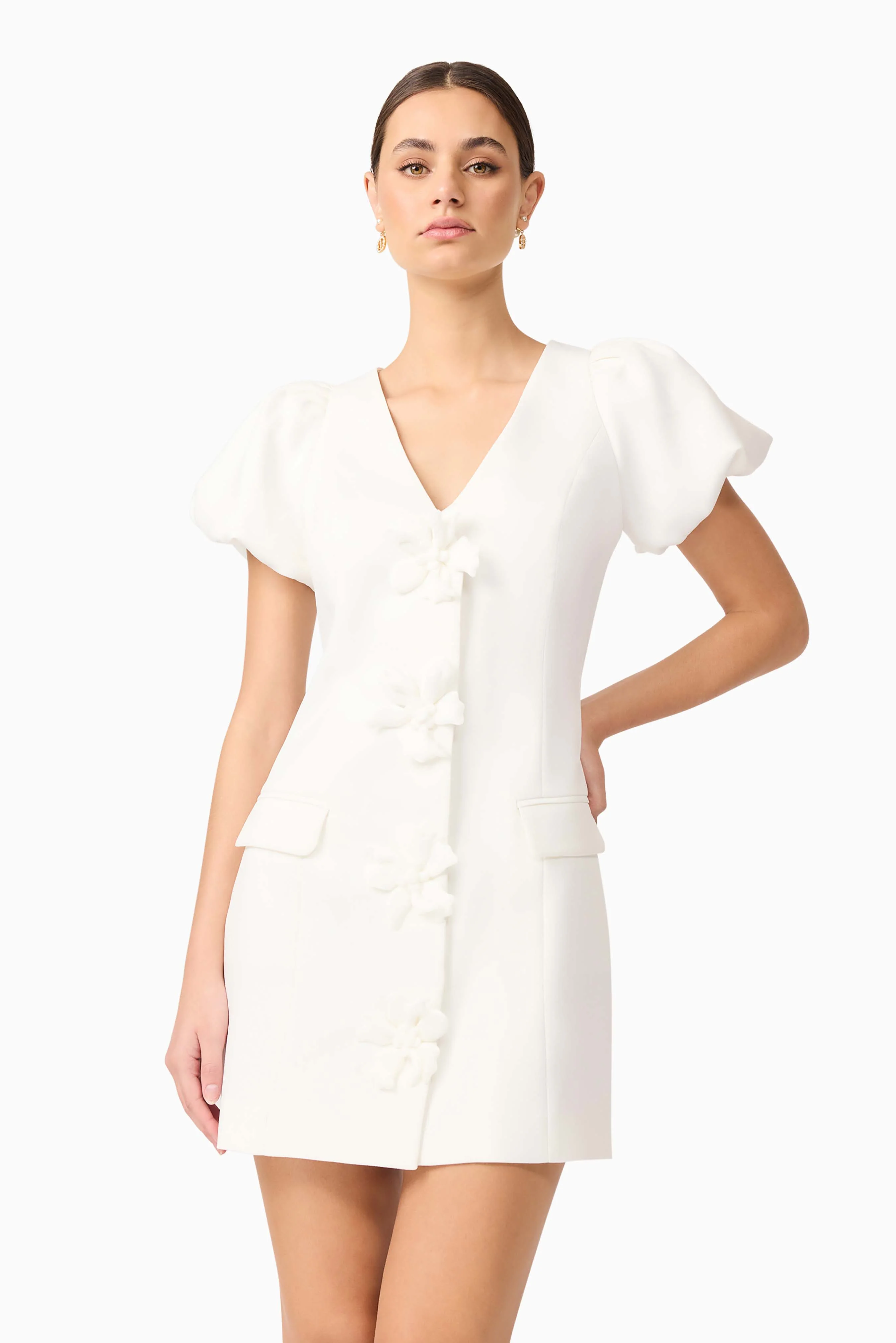Elysie Blazer Mini Dress in White - Image 6