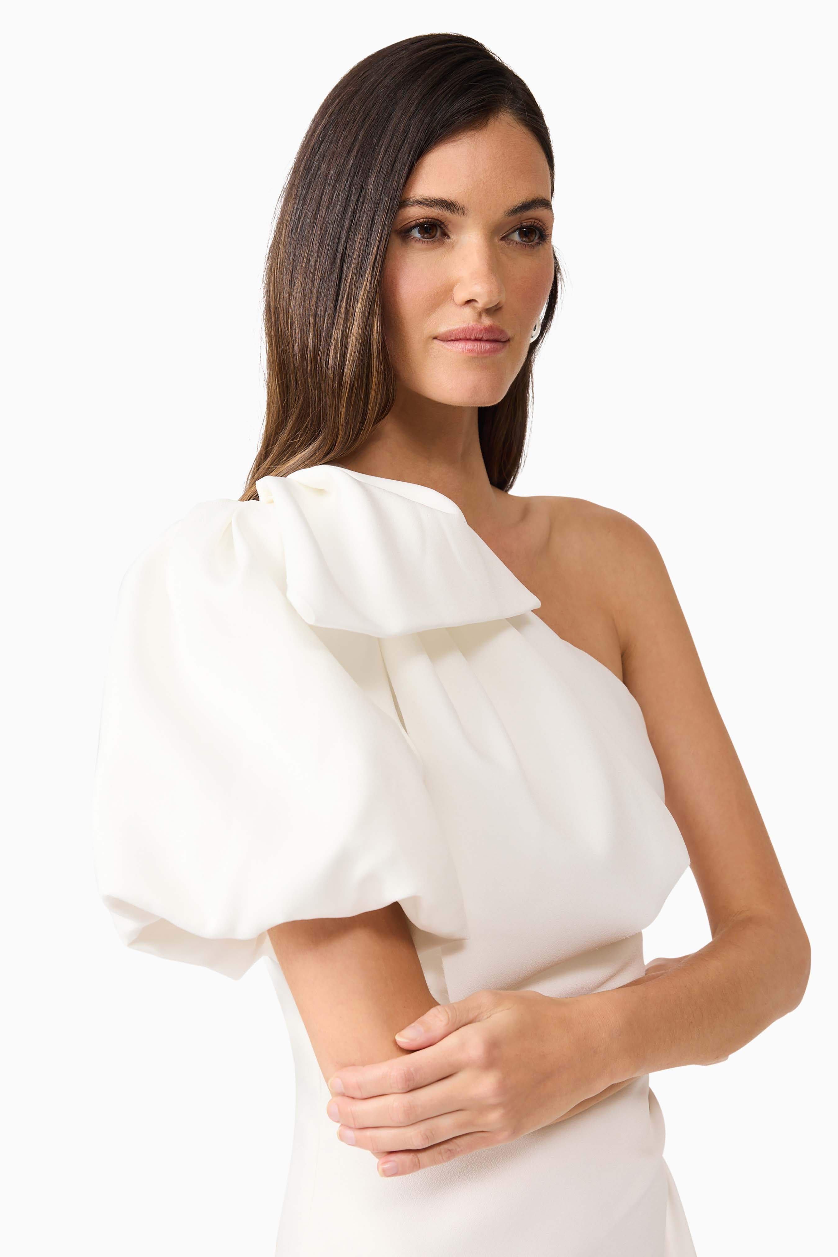 Elysie Midi Dress in White - Image 6