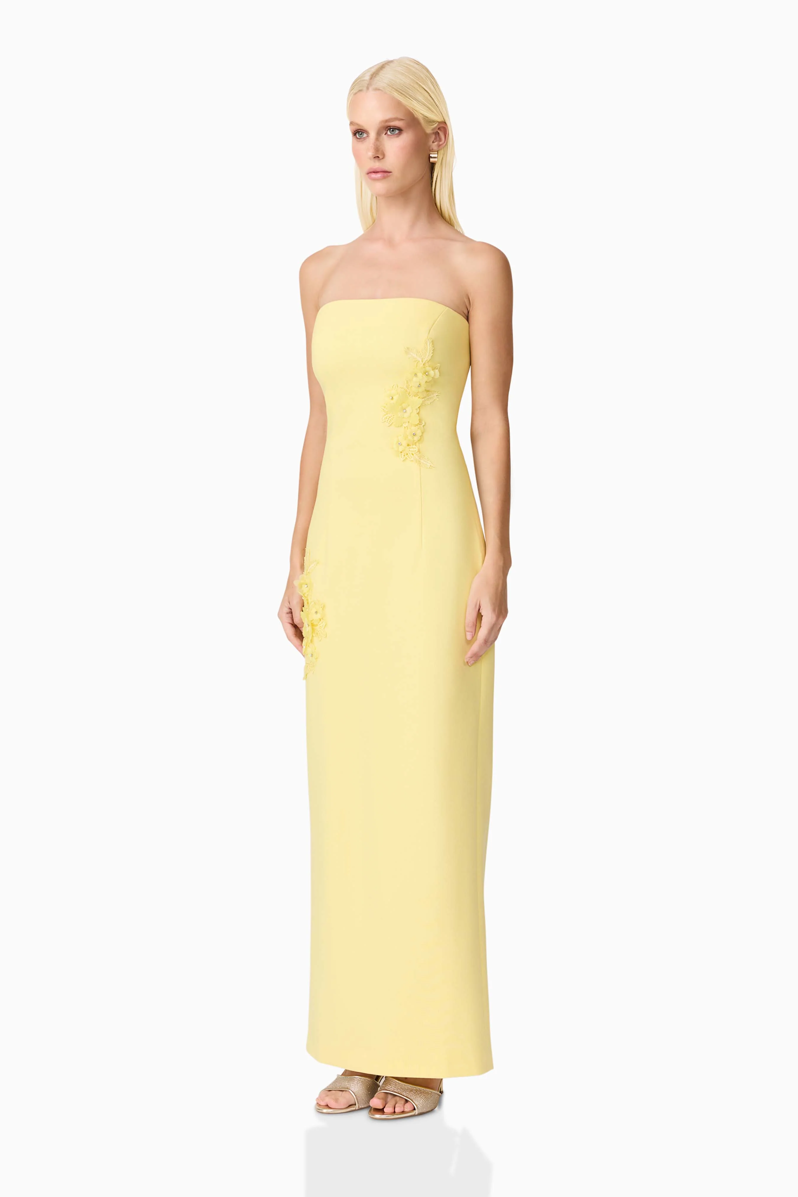 Evee Strapless Maxi Dress in Yellow - Image 4