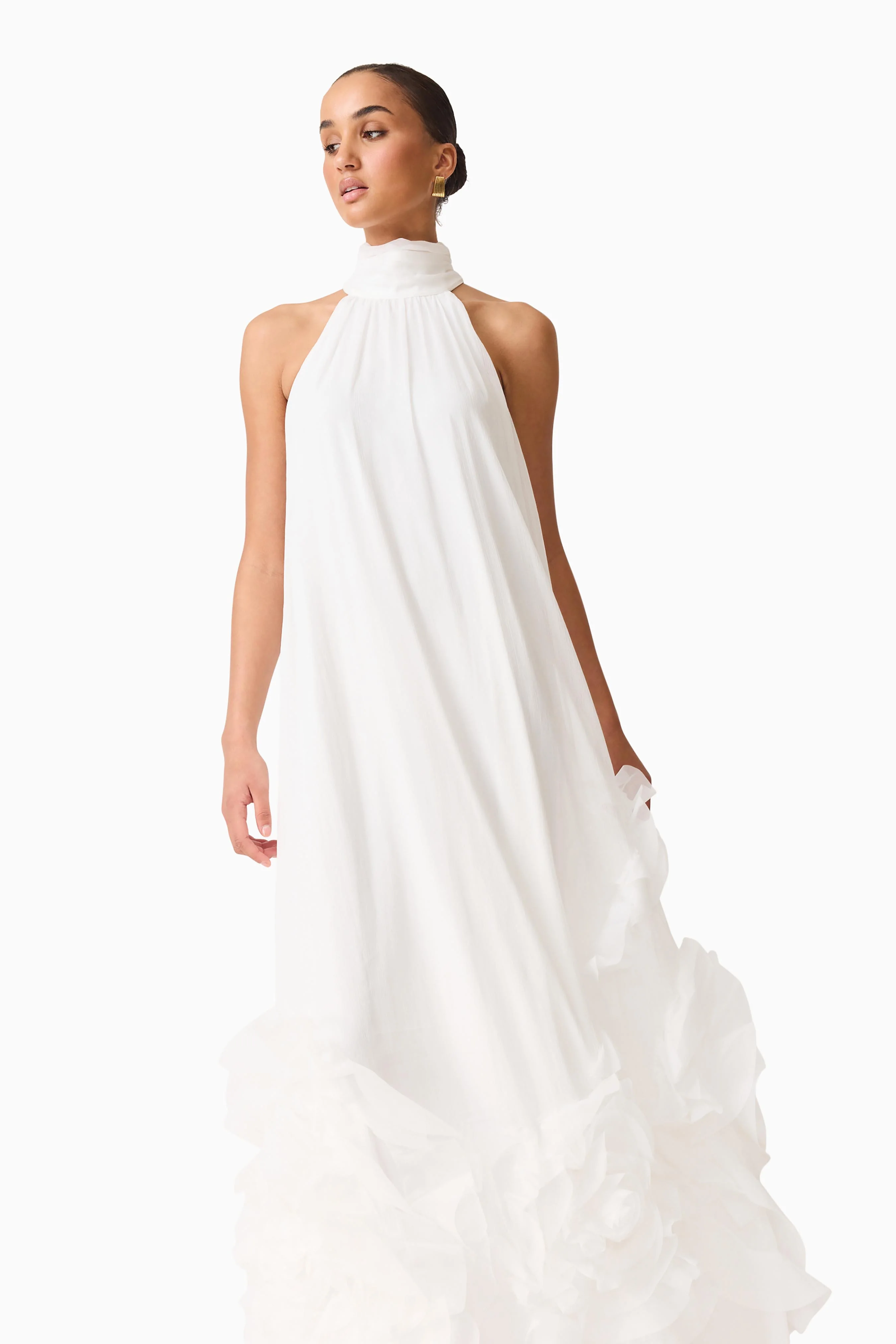 Evelin Halter Gown in White - Image 4