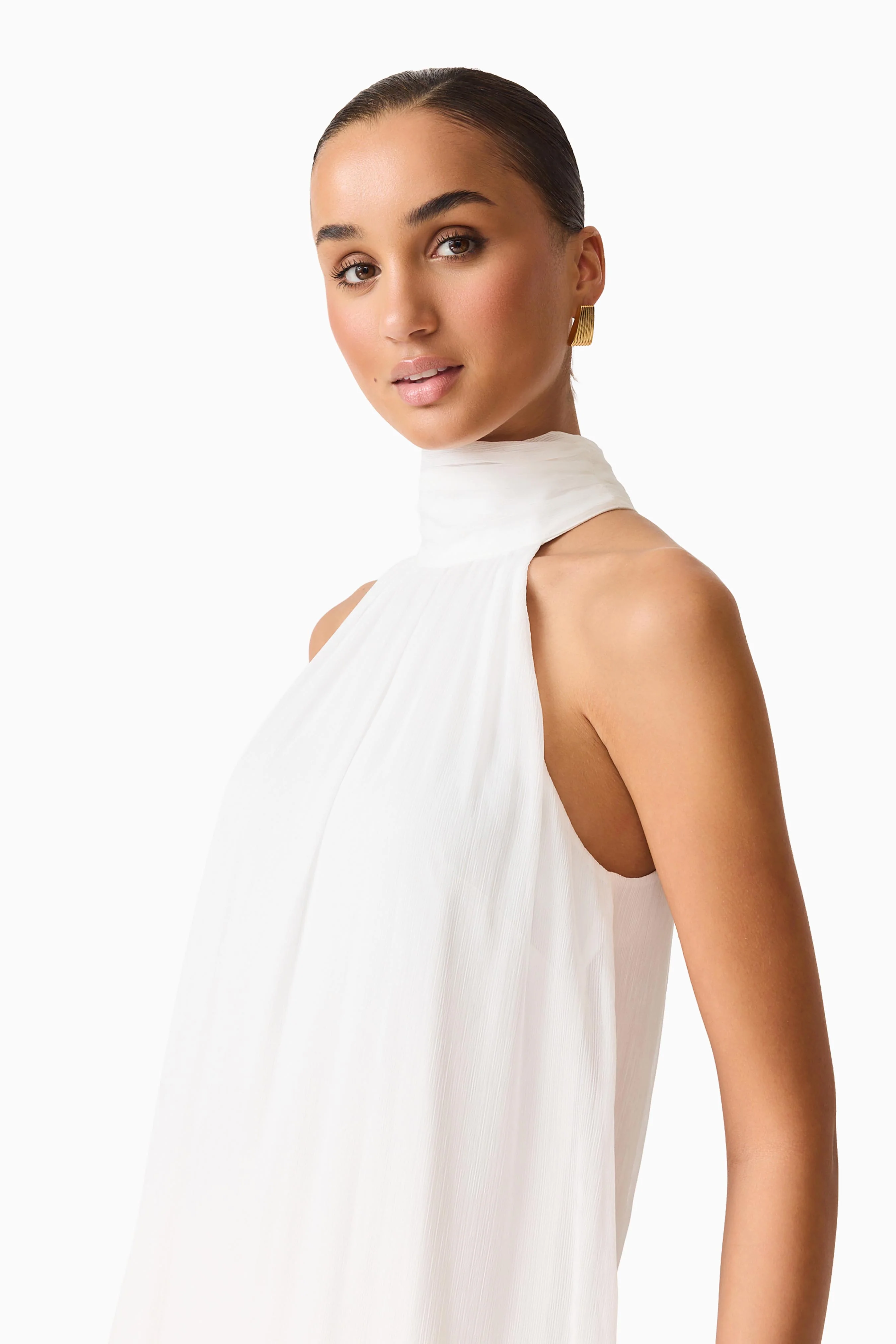 Evelin Halter Gown in White - Image 6