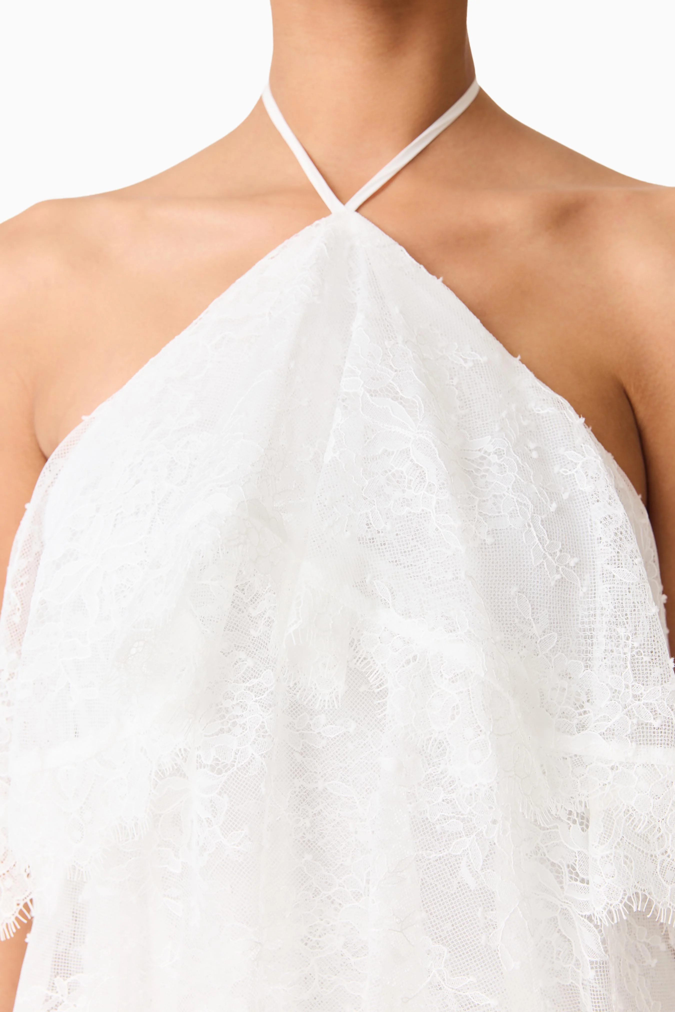 Evelin Lace Gown in White - Image 7
