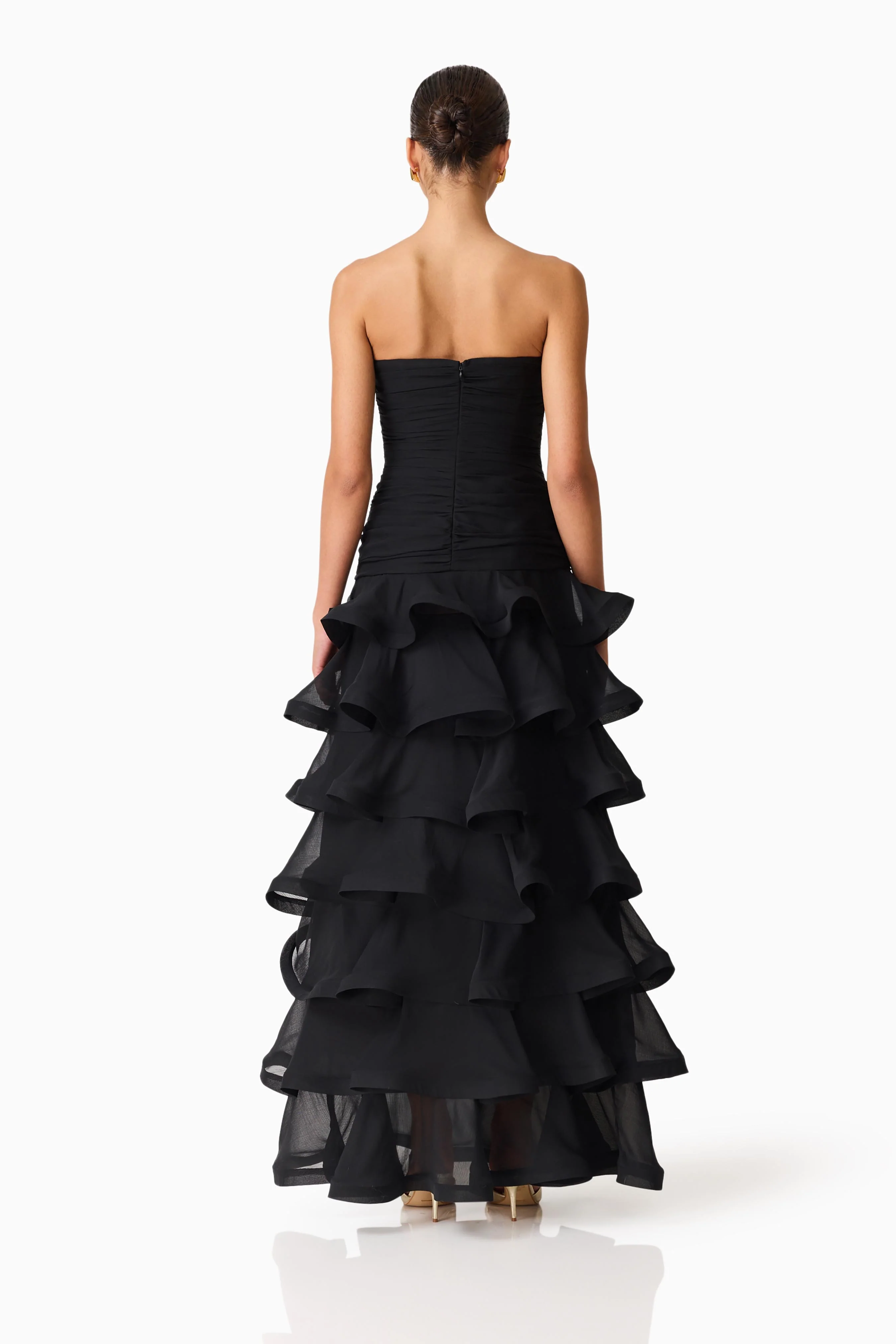 Evelin Tiered Gown in Black - Image 7