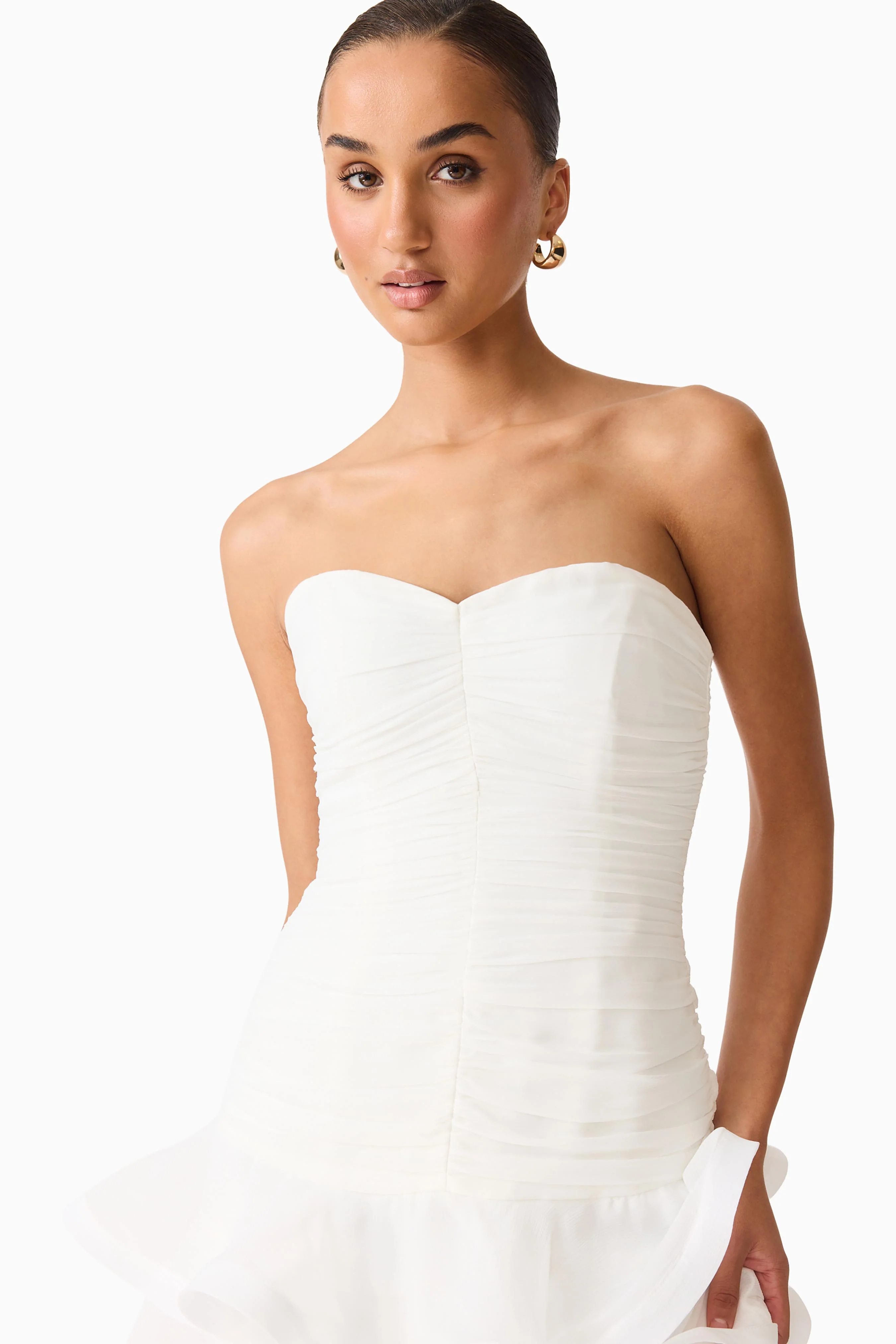 Evelin Tiered Gown in White - Image 7