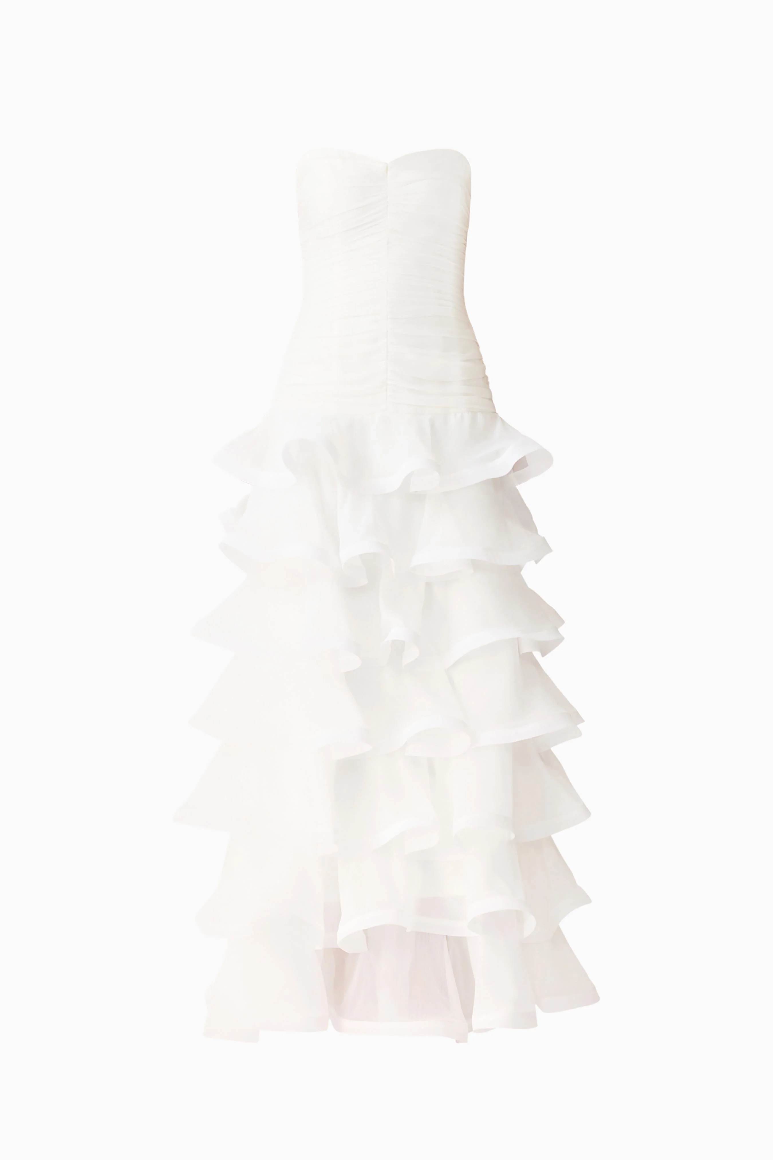 Evelin Tiered Gown in White - Image 8