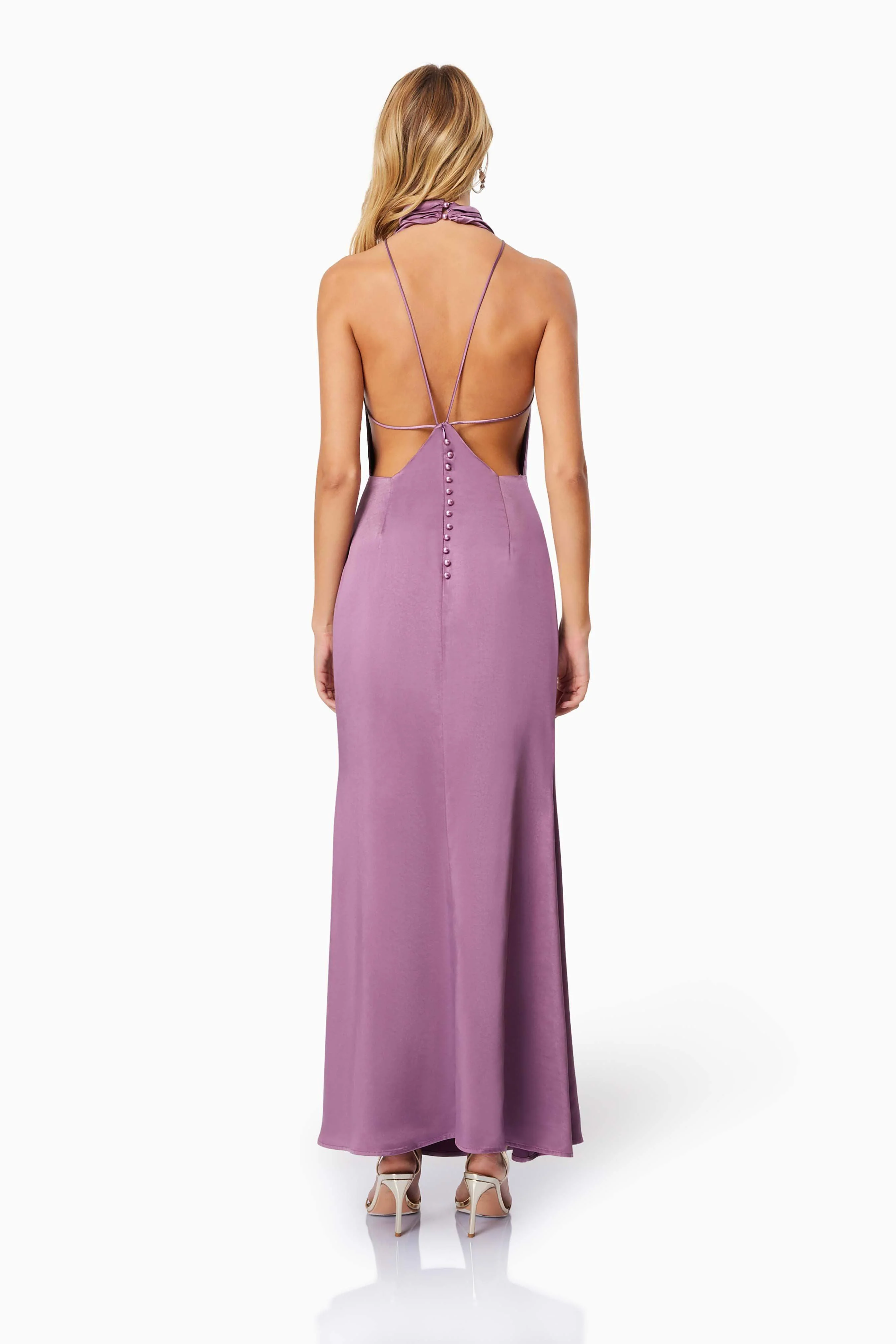 Faith Deep Neckline Maxi Dress In Purple - Image 6