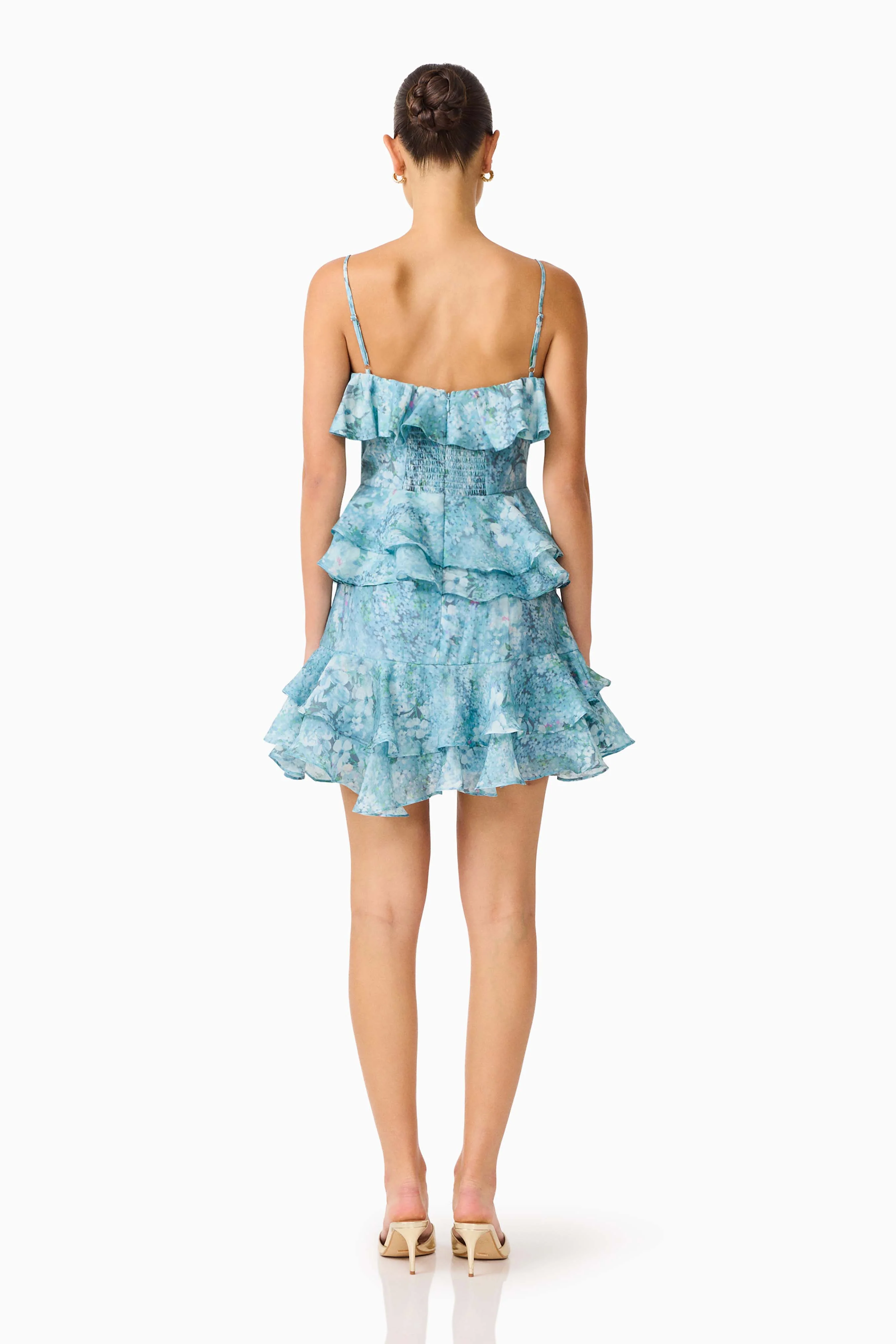 Faye Mini Dress in Blue - Image 5