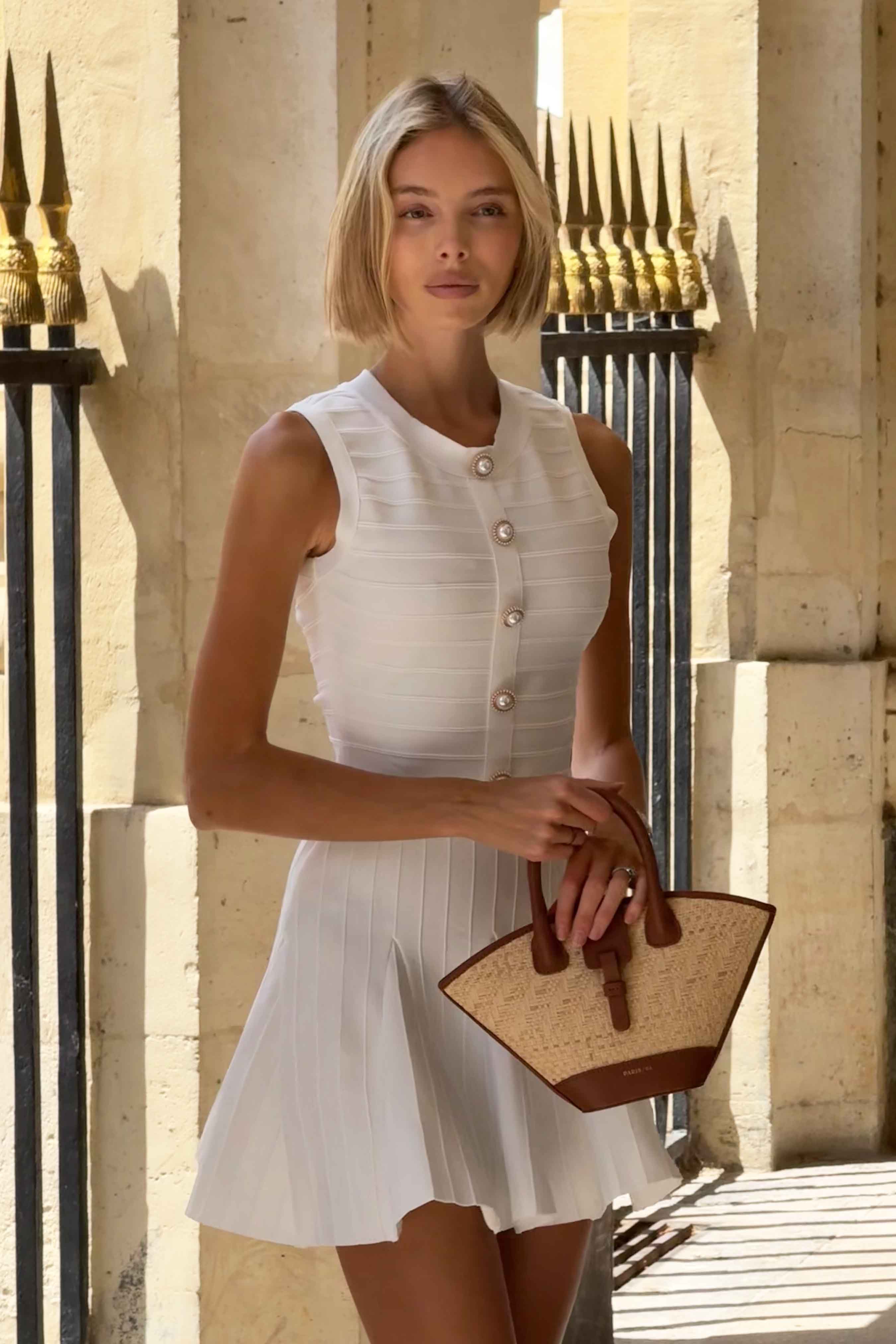 Fiona Mini Dress in White - Image 8