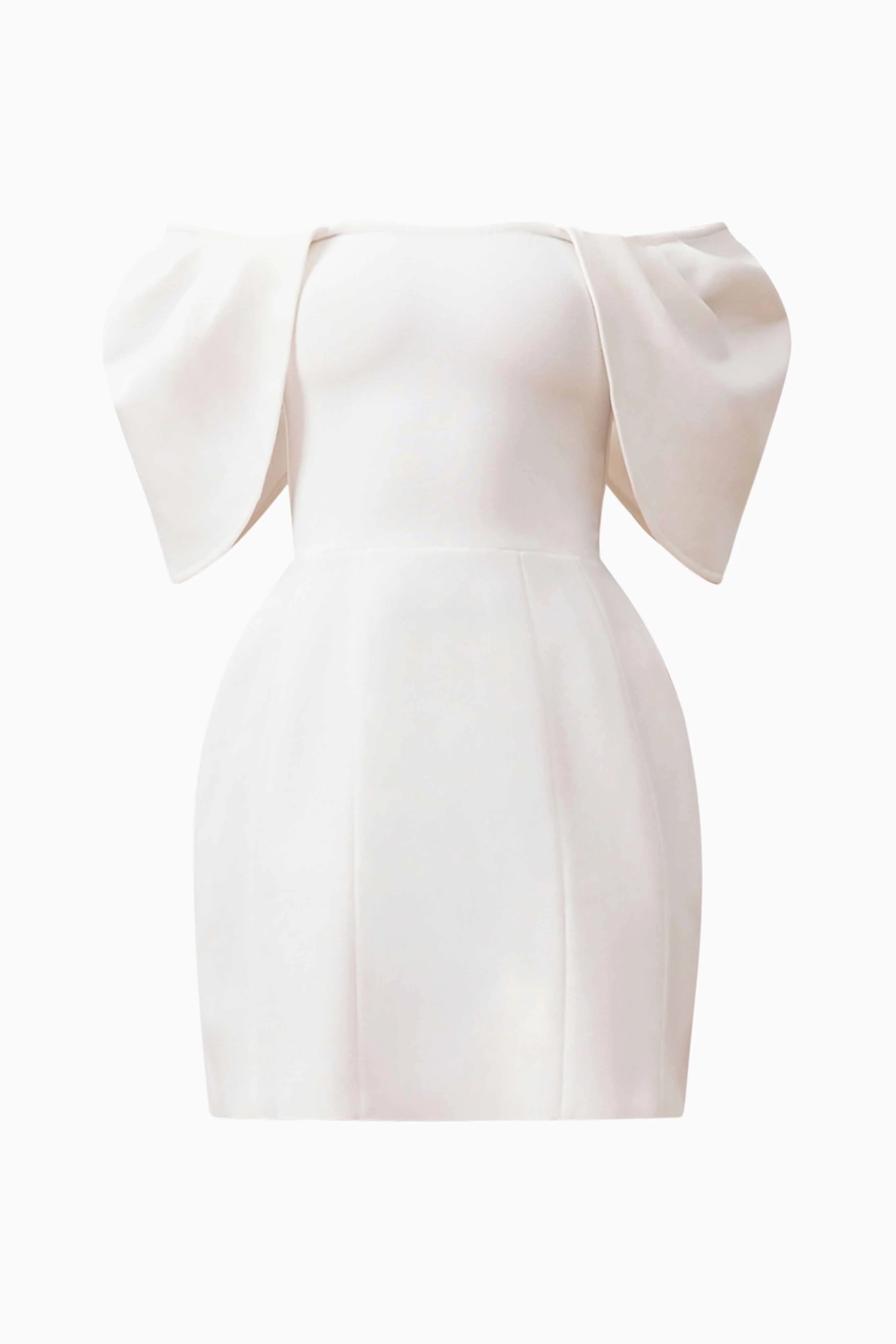Fiona Off The Shoulder Mini Dress in White - Image 8