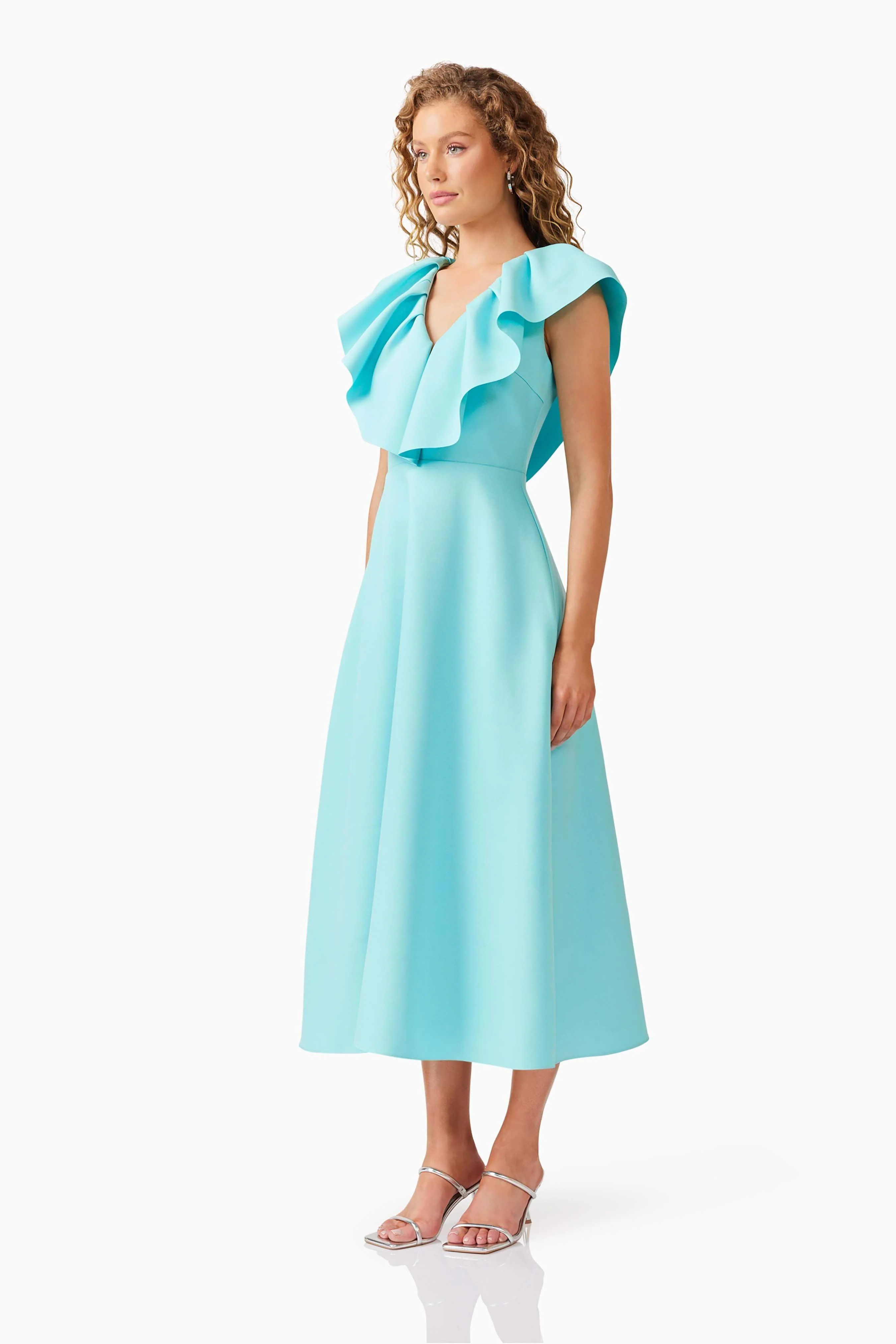 Gabi Midi Dress in Blue - Image 3