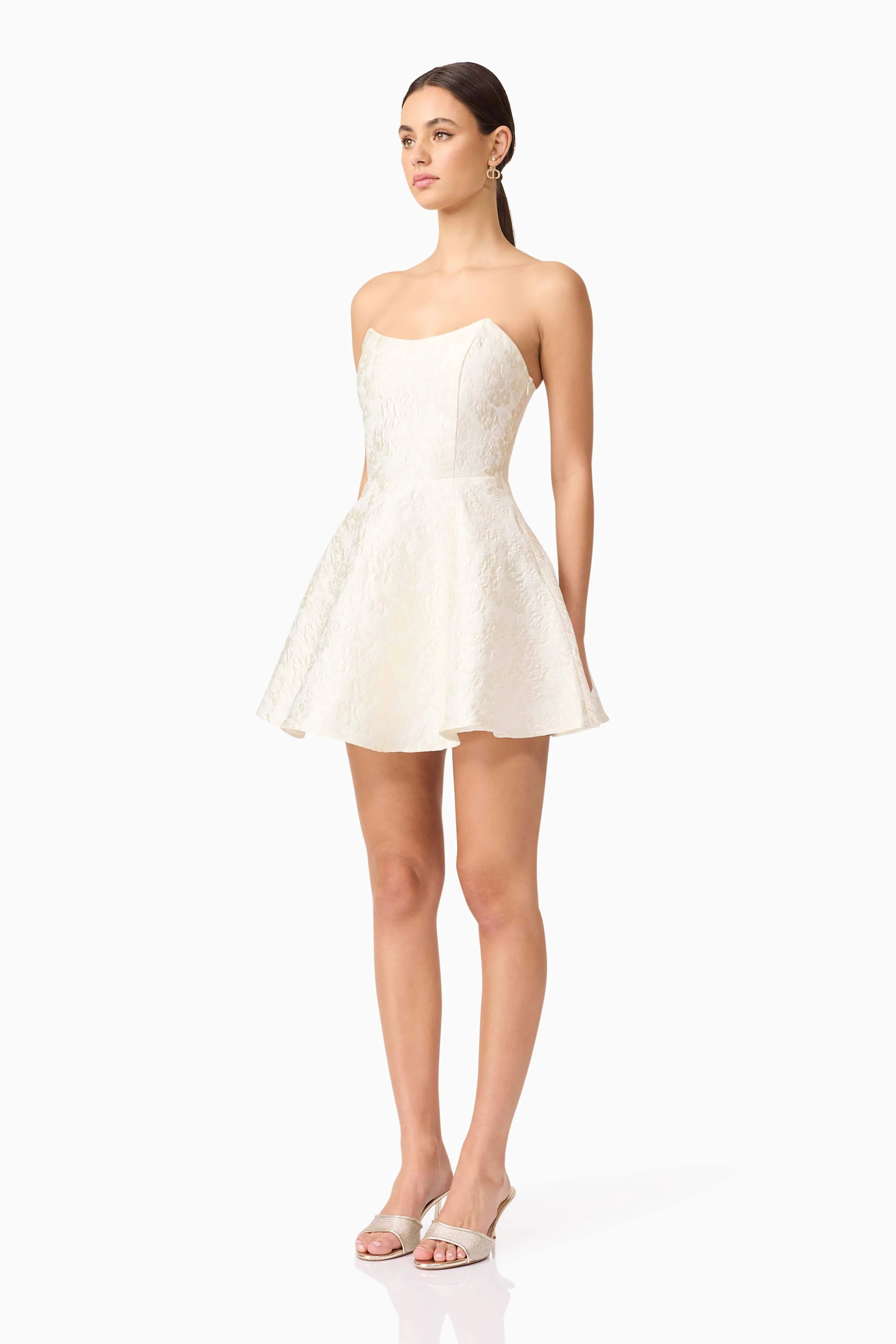 Galadirel Strapless Mini Dress in White - Image 3