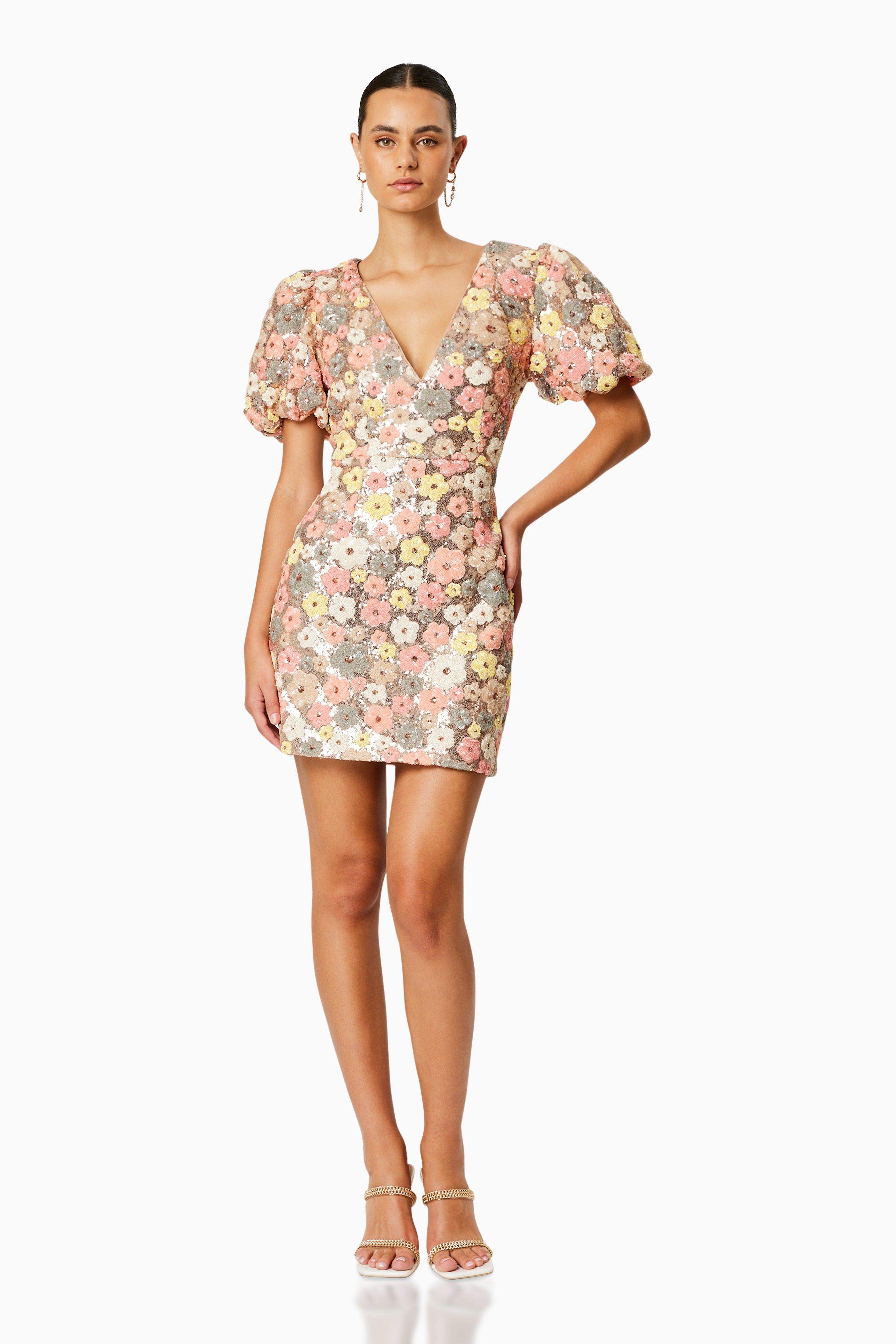 Garden Mini Puff Sleeve Dress In Florals - Image 4