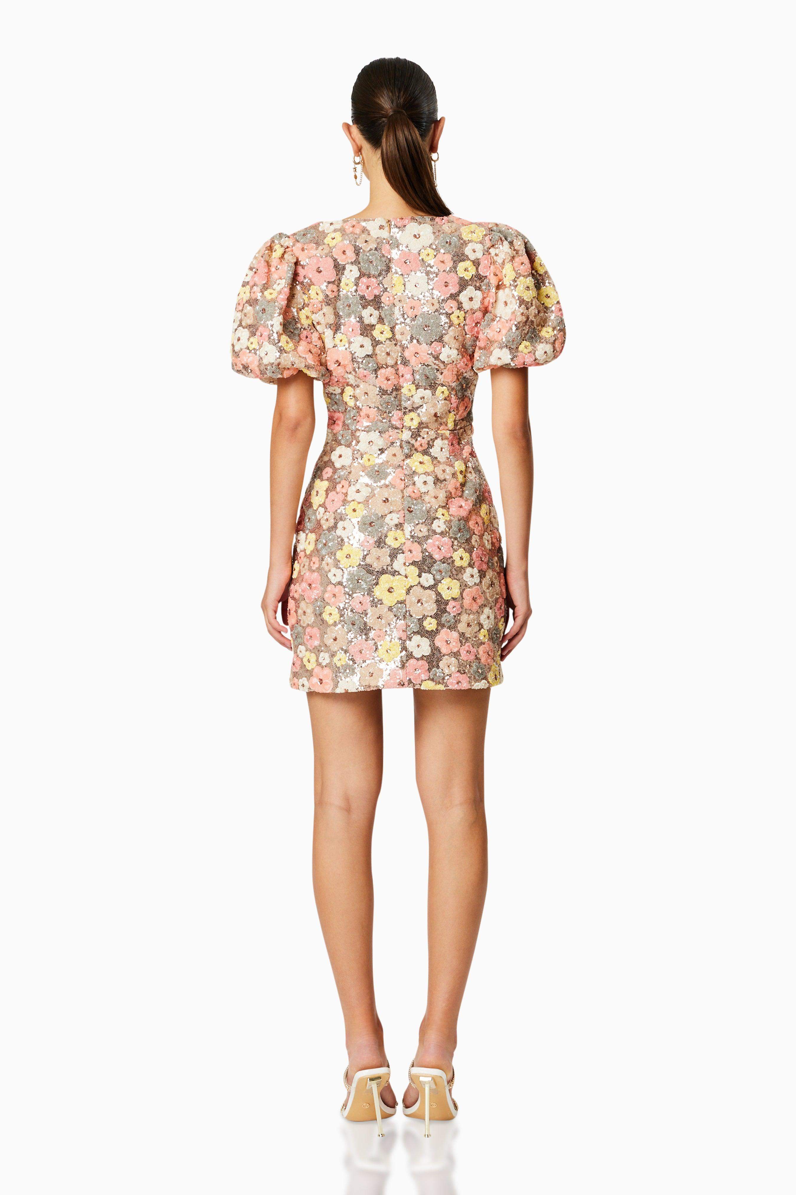 Garden Mini Puff Sleeve Dress In Florals - Image 5
