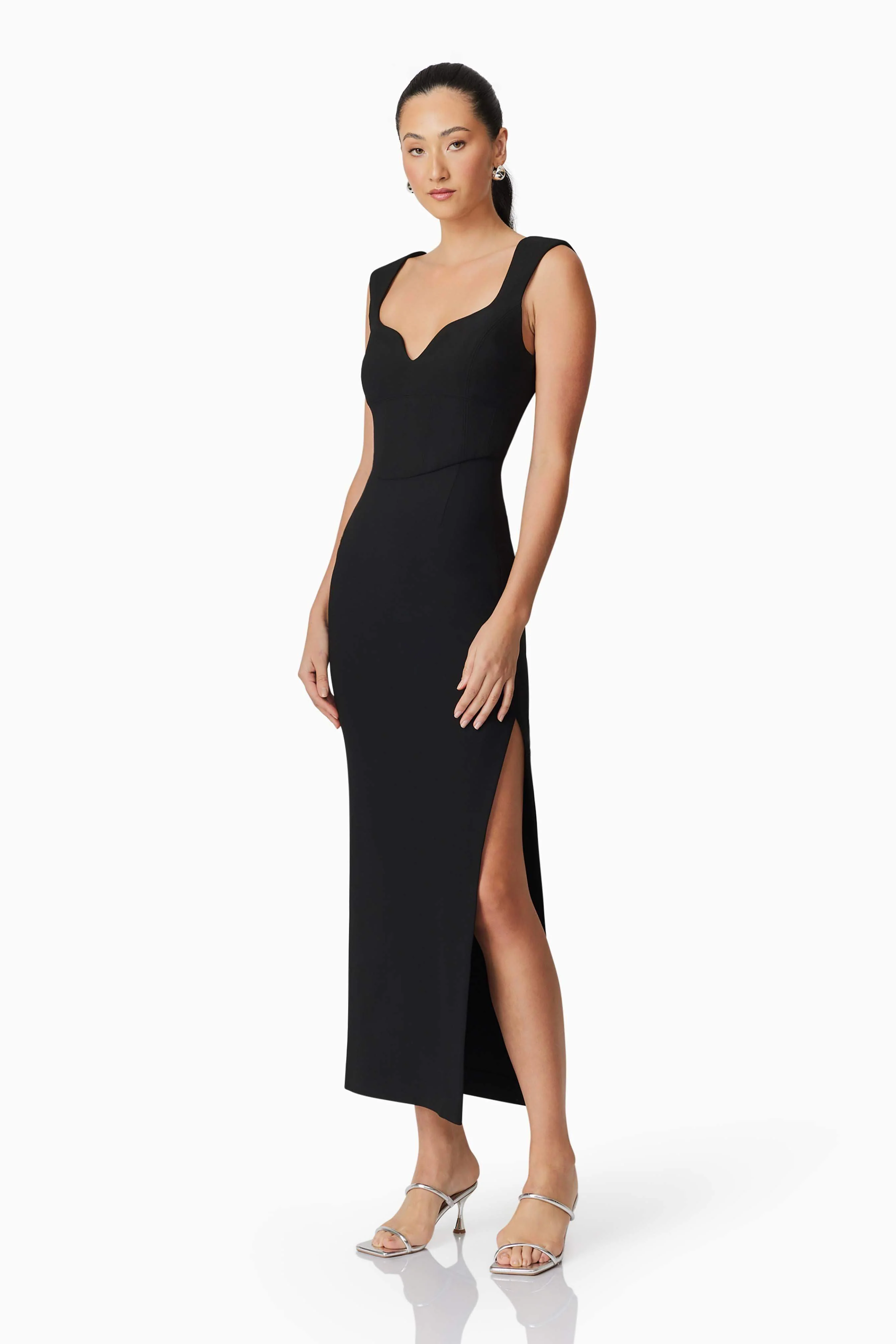 Gia Fitted Gown in Black - Image 3