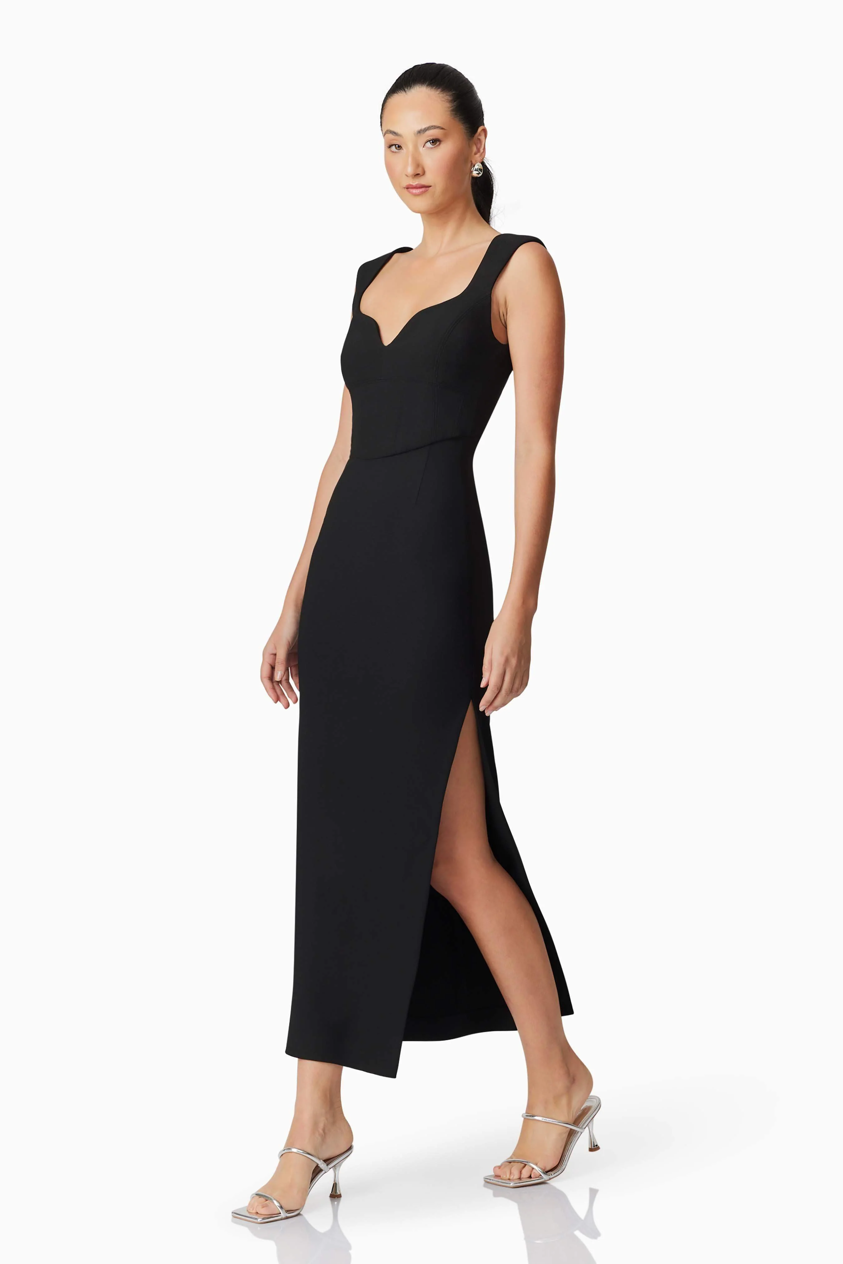 Gia Fitted Gown in Black - Image 4