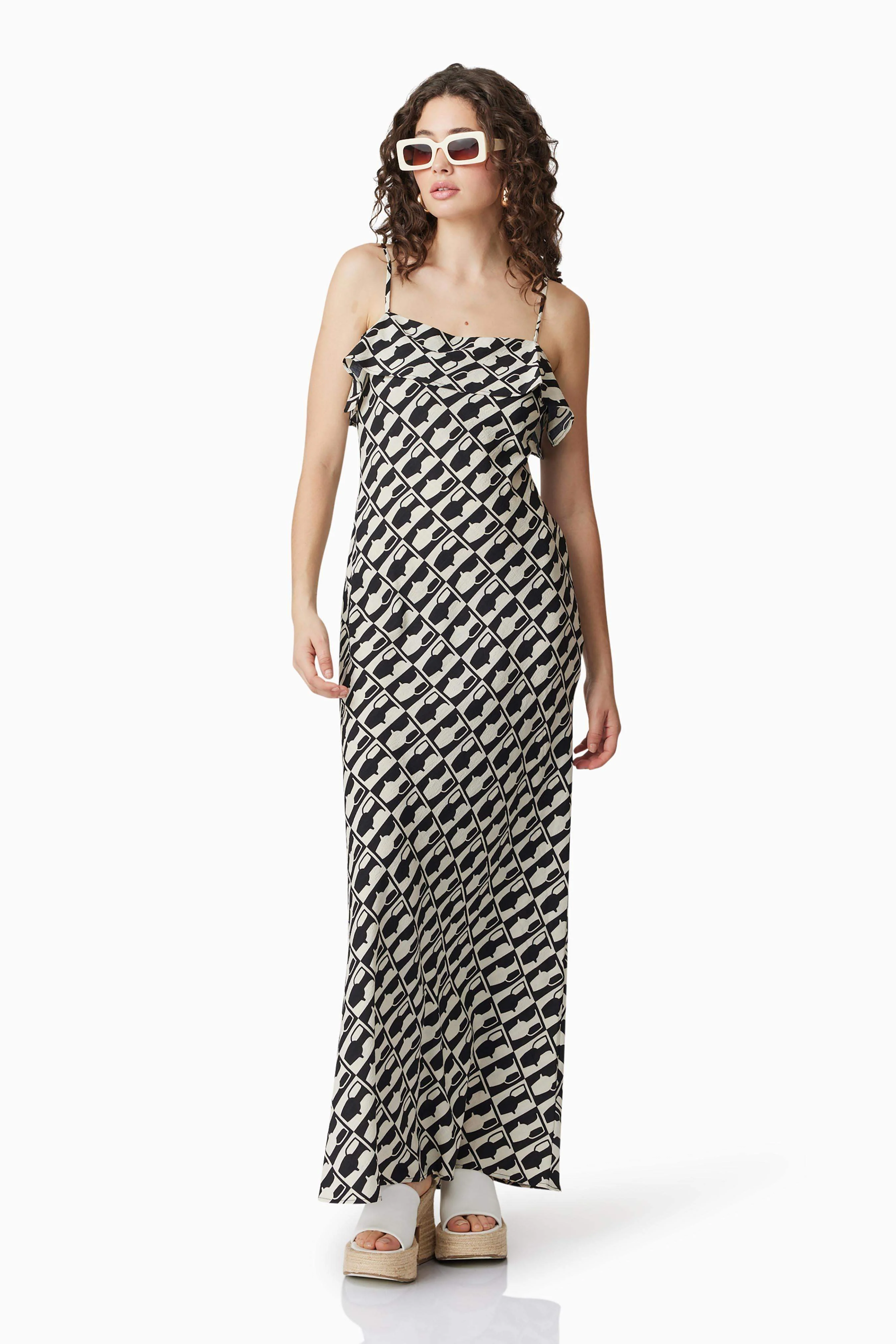 CURAAE Gianna Maxi Dress In Black & White - Image 3