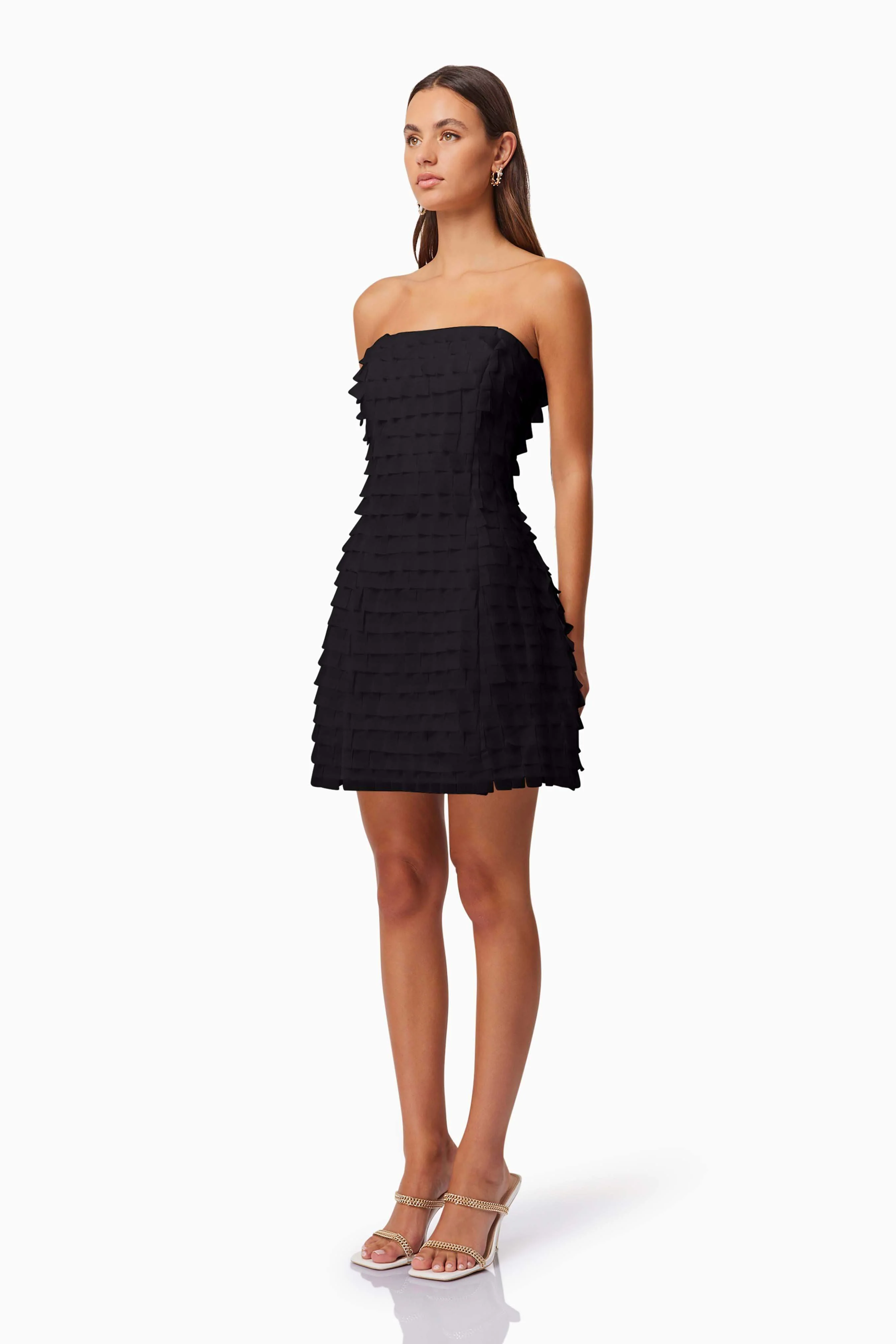 Hailey Strapless Mini Party Dress In Black - Image 3