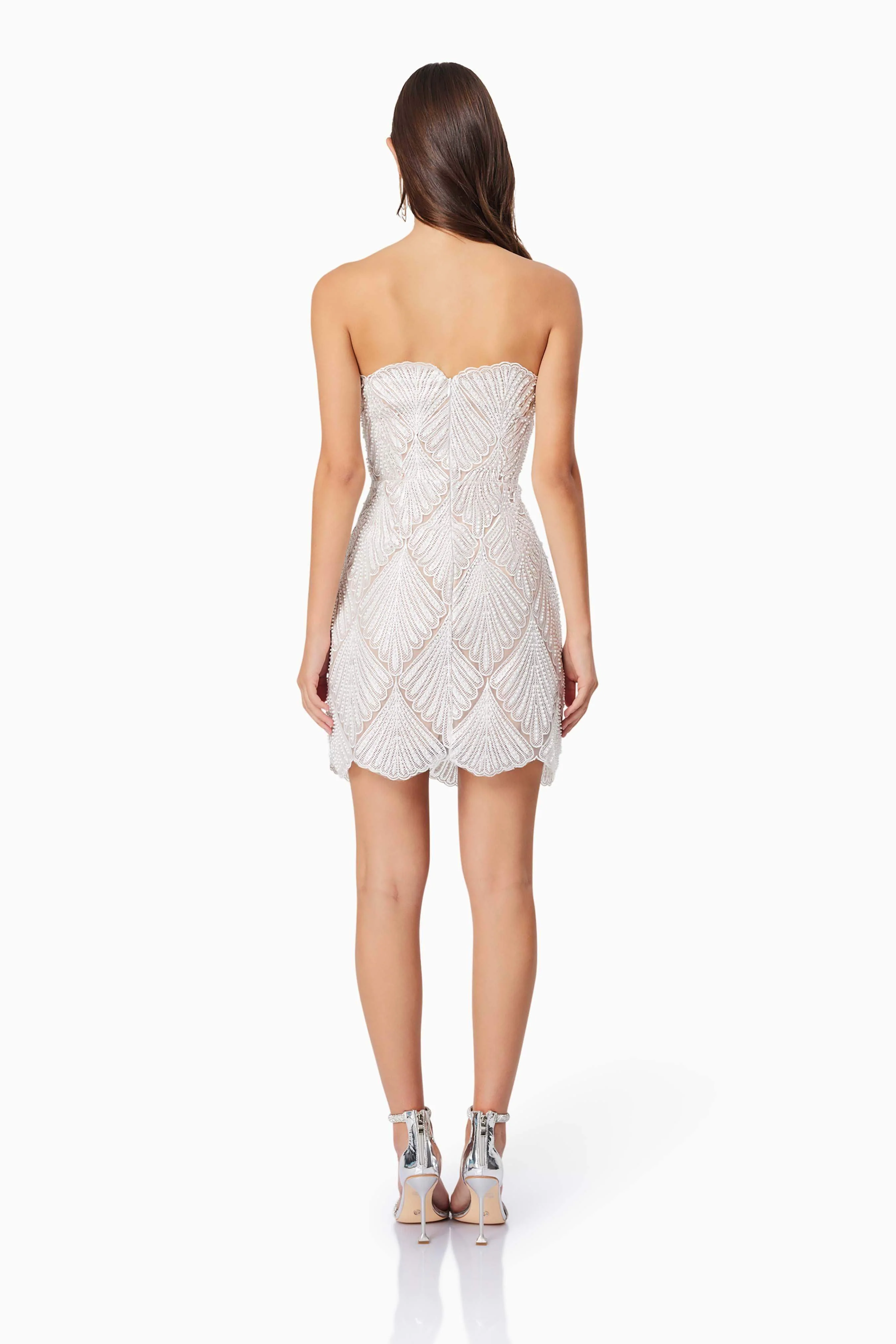 Harper Strapless Mini Dress In White - Image 5