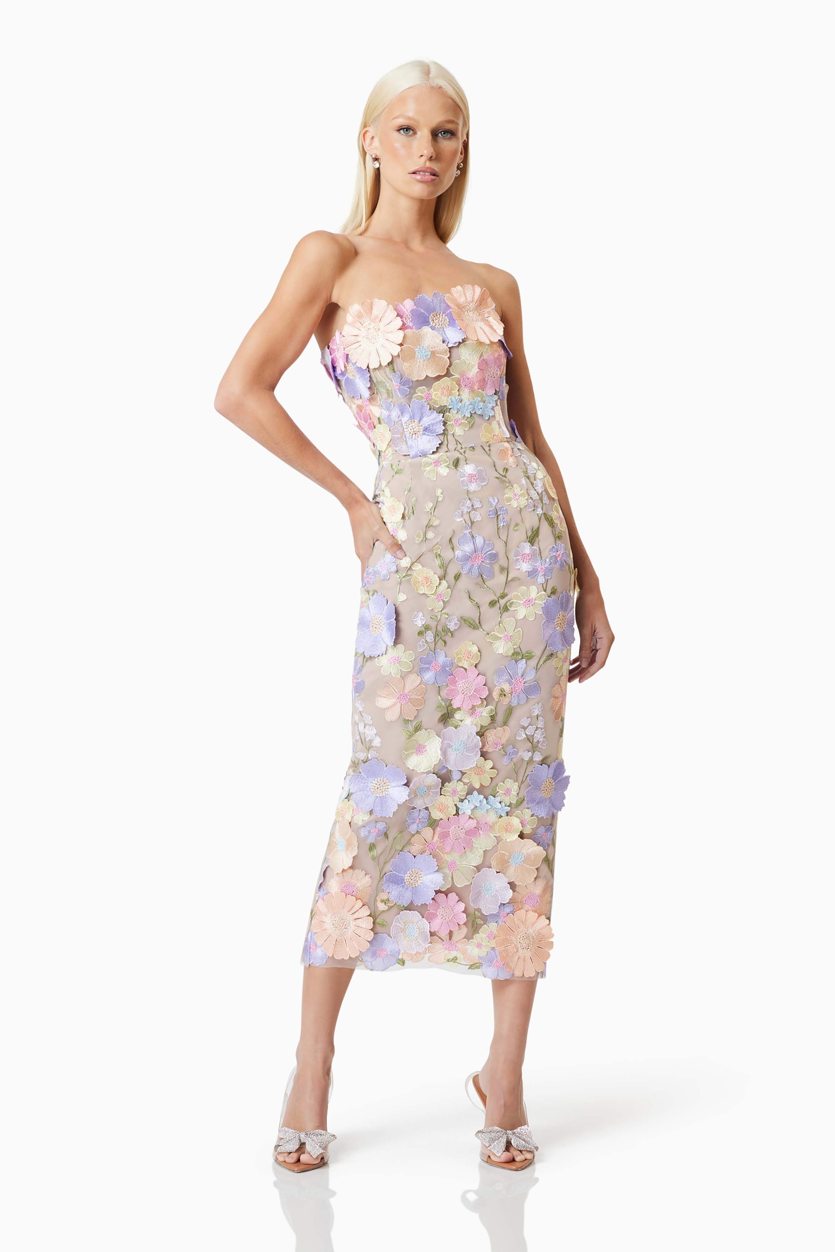 Helena Strapless Midi Dress In Purple - Image 4