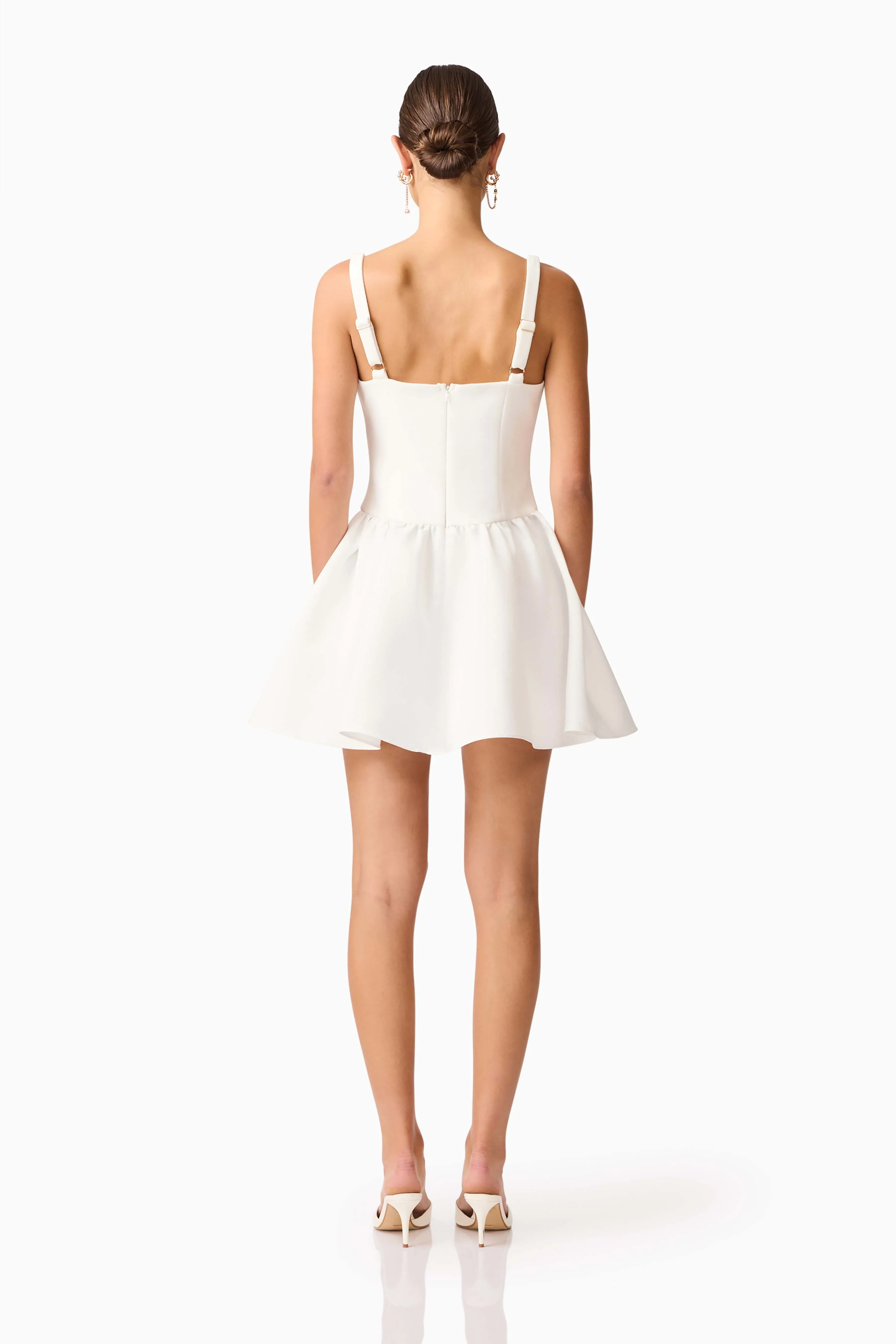 Hester A-Line Mini Dress in White - Image 5