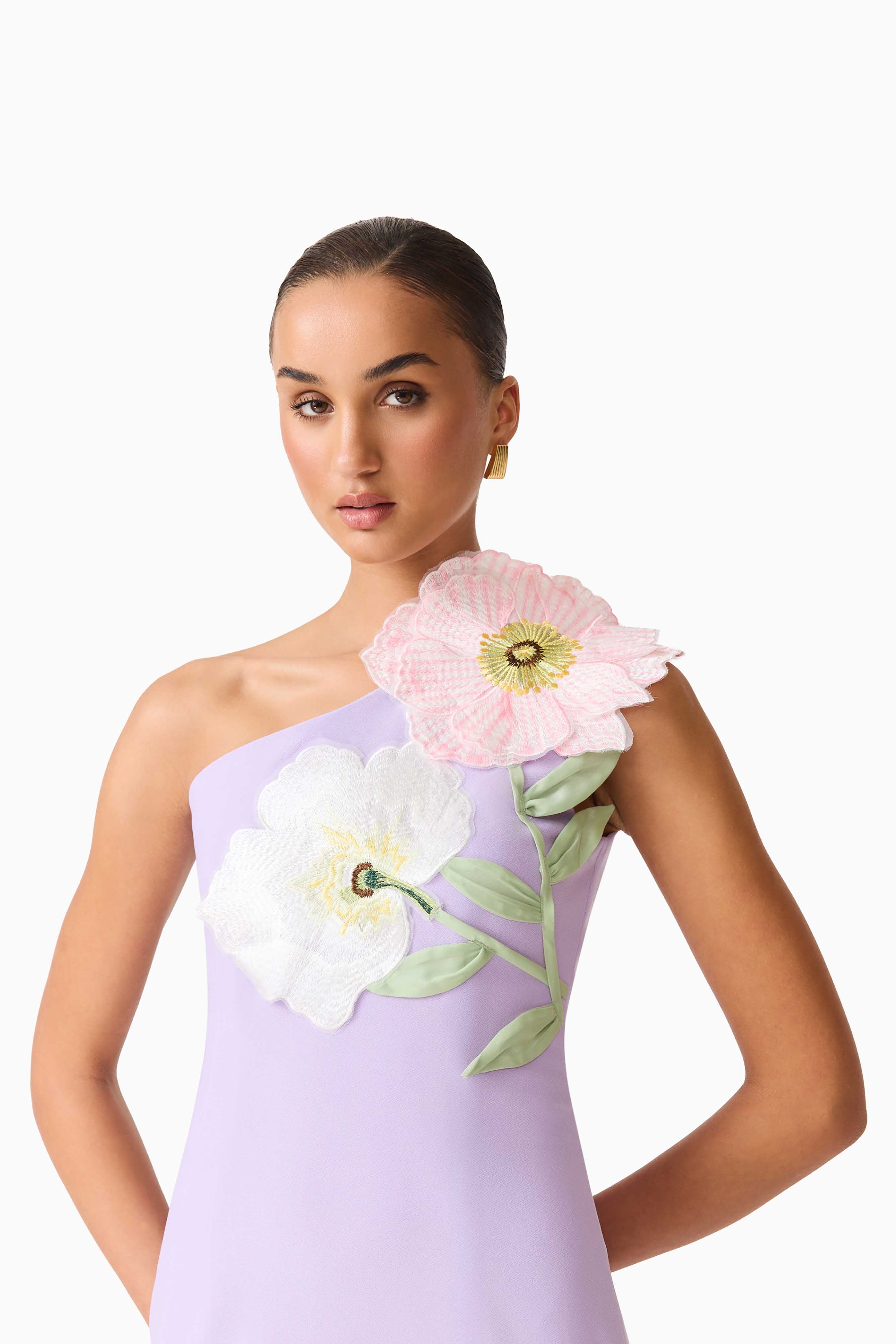 Hope One Shoulder Mini Dress in Purple - Image 2