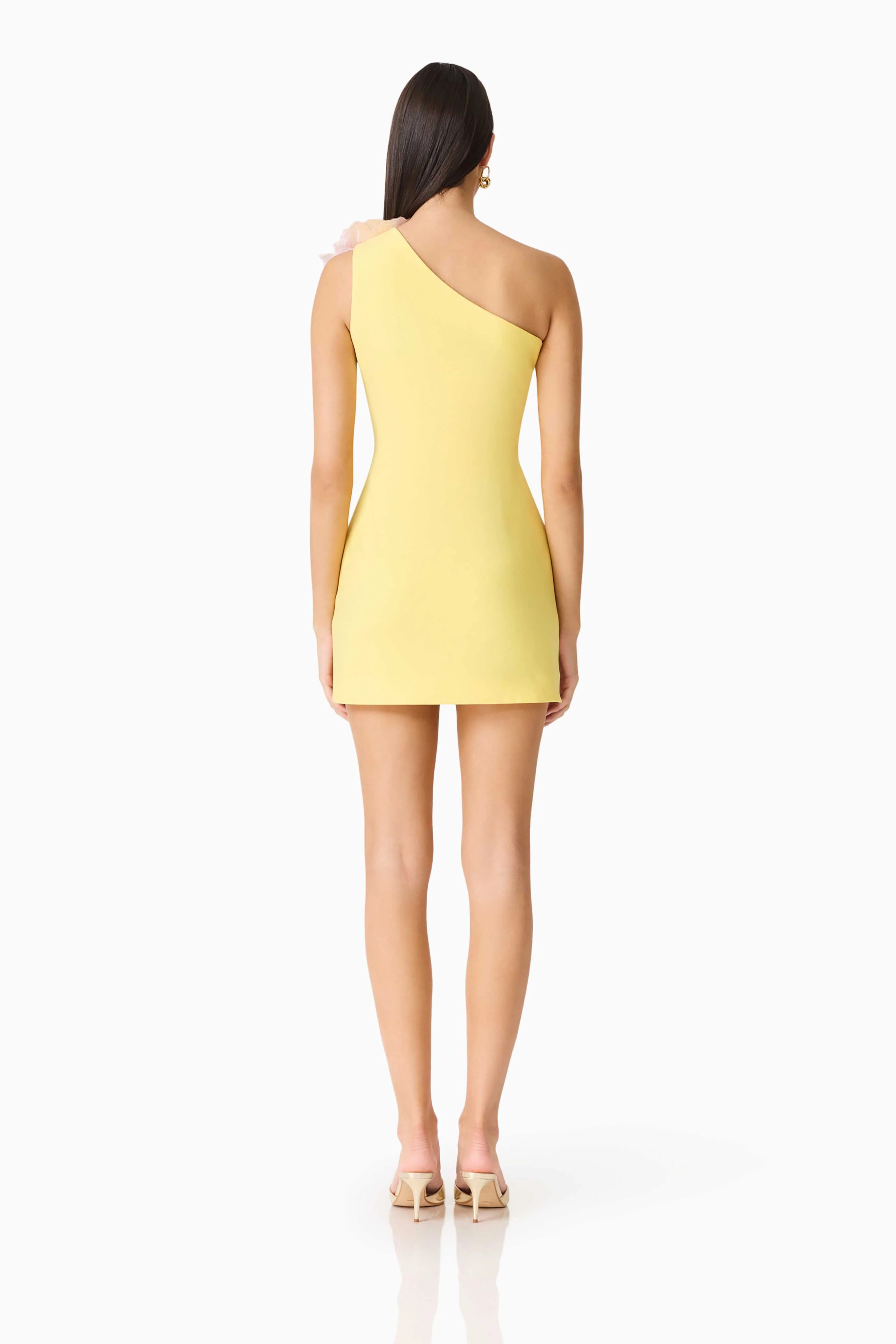 Hope One Shoulder Mini Dress in Yellow - Image 5
