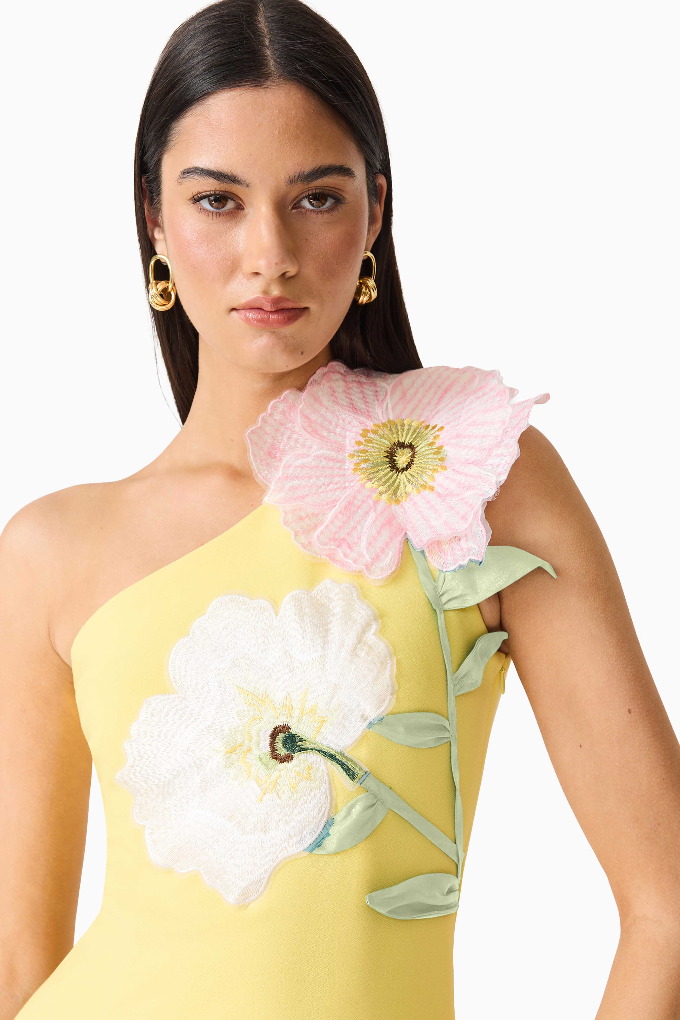 Hope One Shoulder Mini Dress in Yellow - Image 7