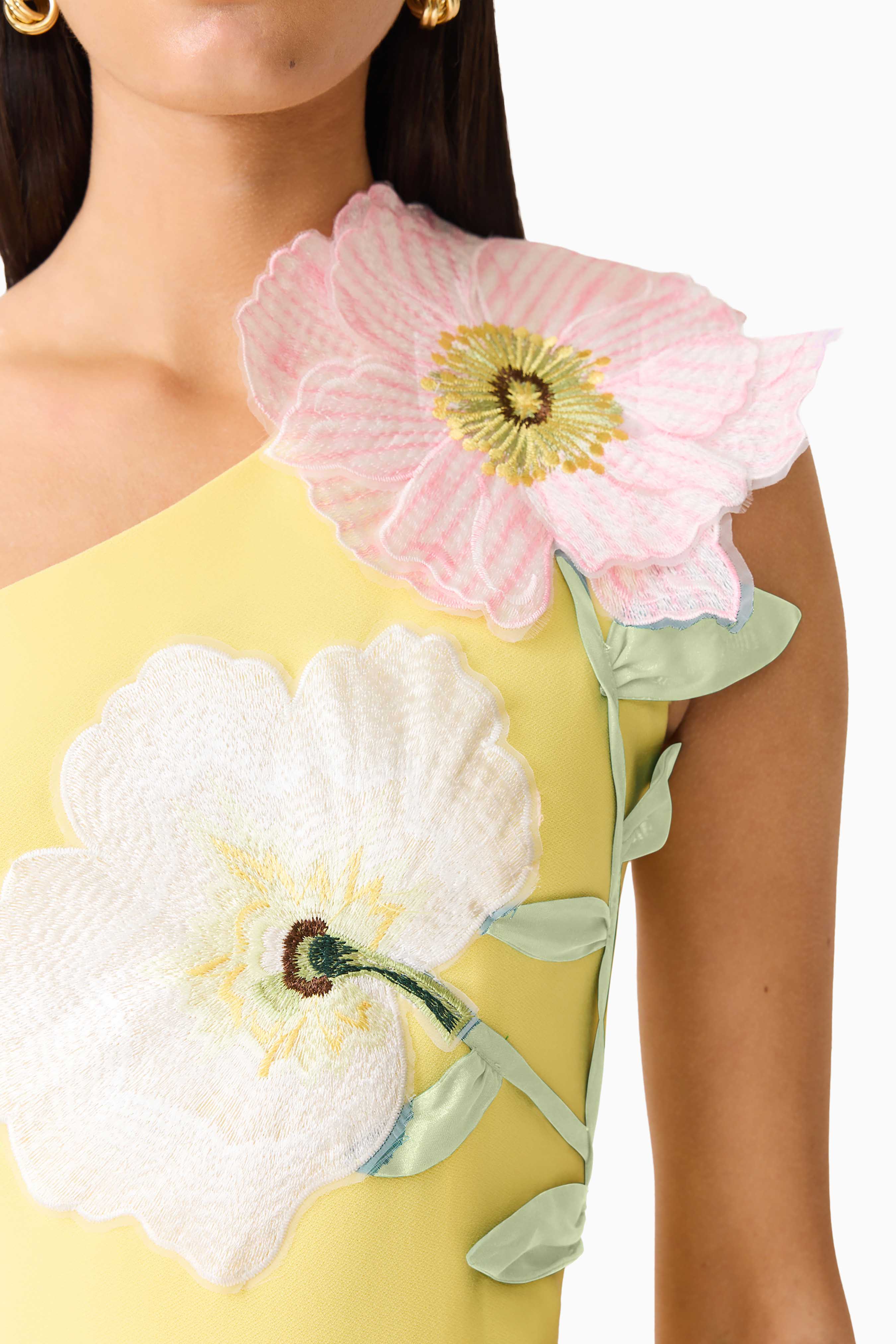 Hope One Shoulder Mini Dress in Yellow - Image 8