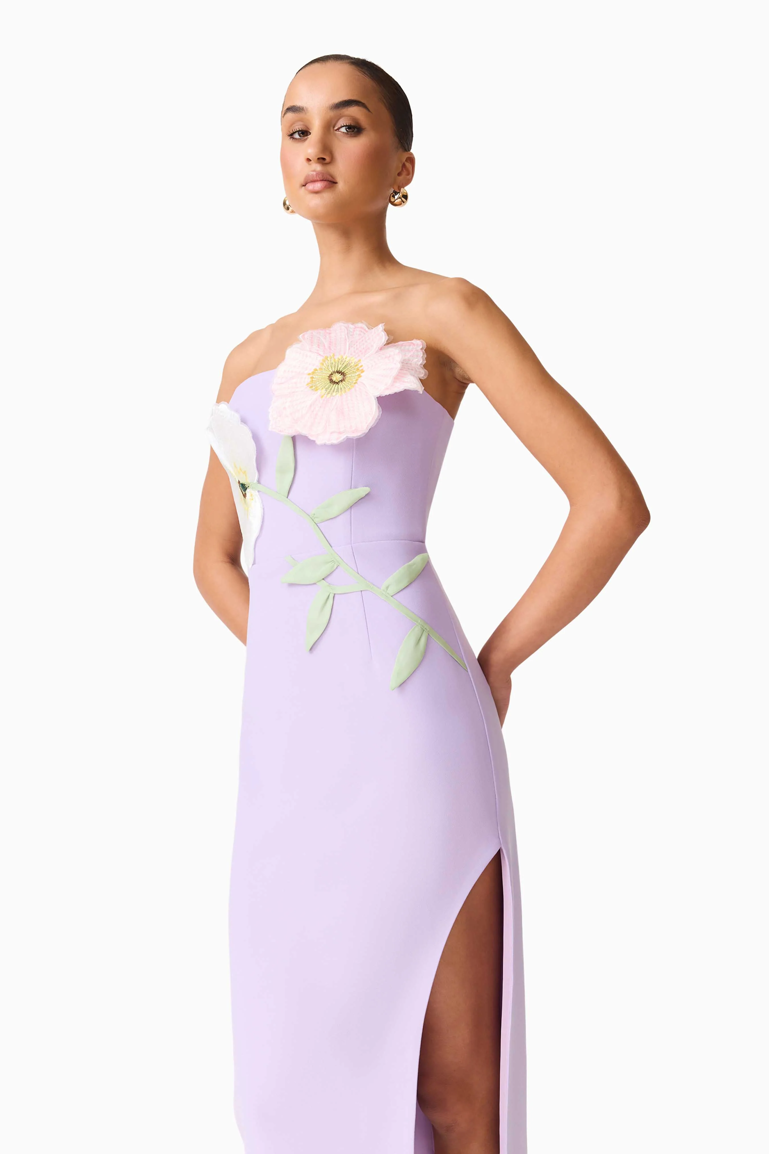 Hope Strapless Midi Dress in Purple - Image 2