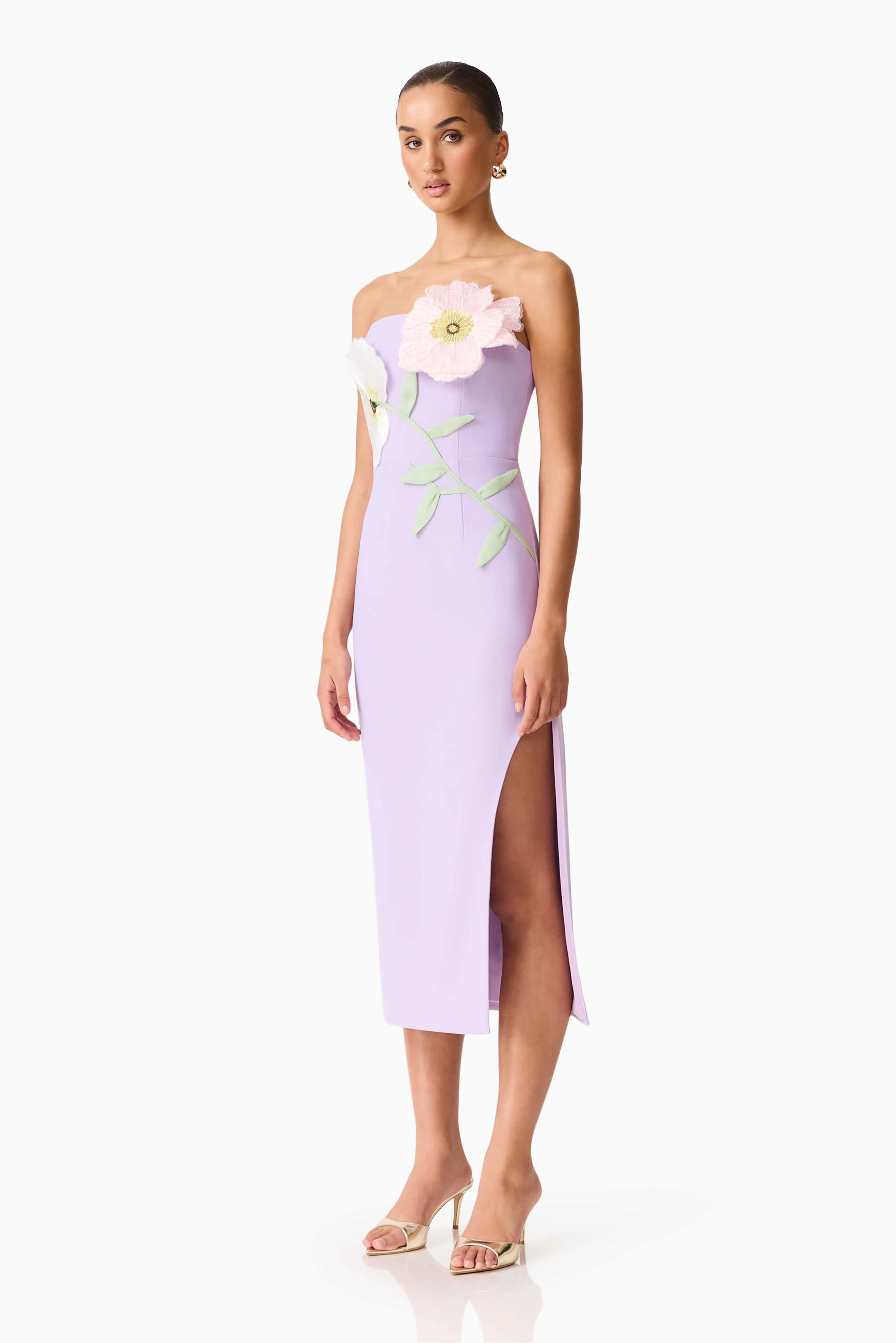 Hope Strapless Midi Dress in Purple - Image 3