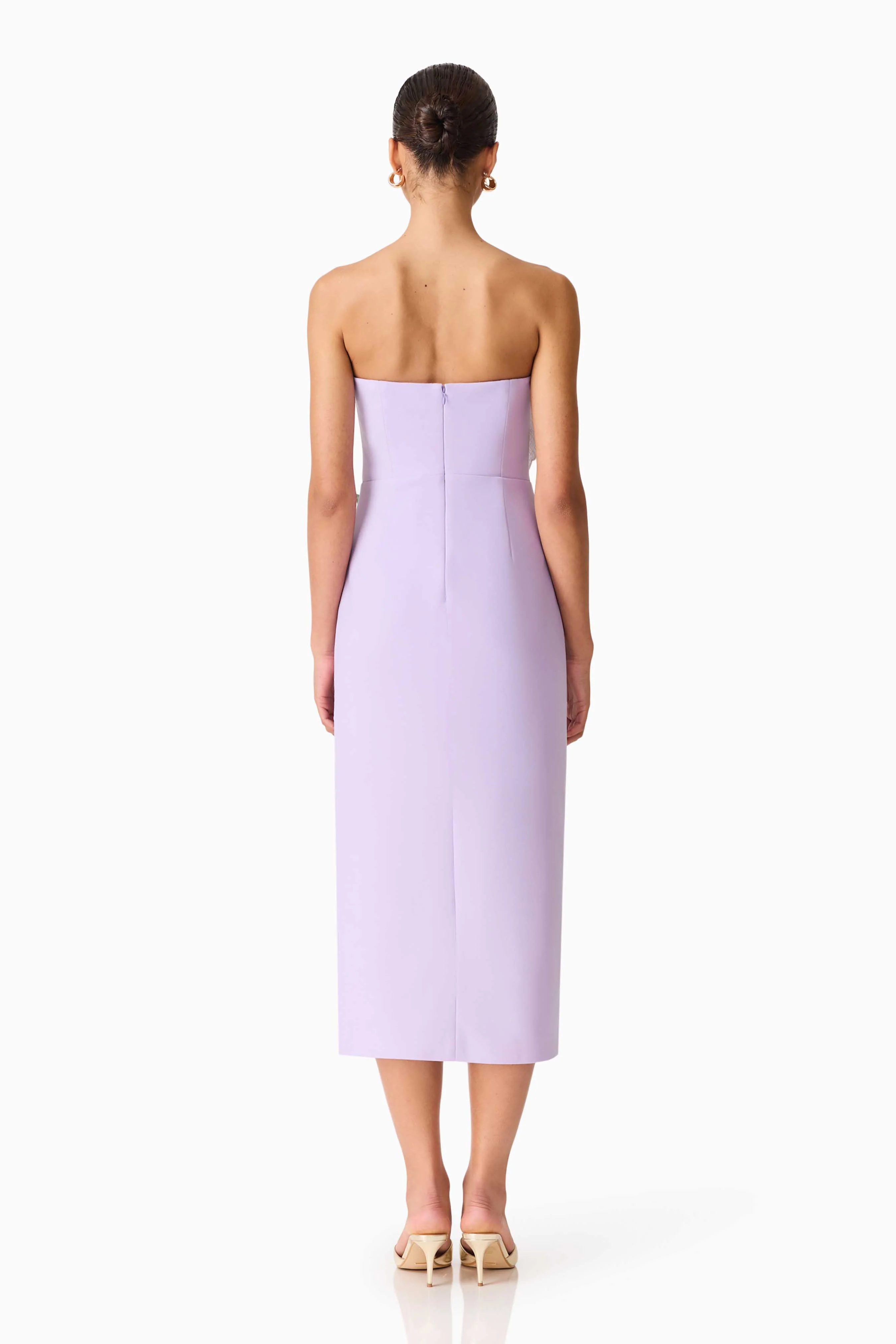 Hope Strapless Midi Dress in Purple - Image 4